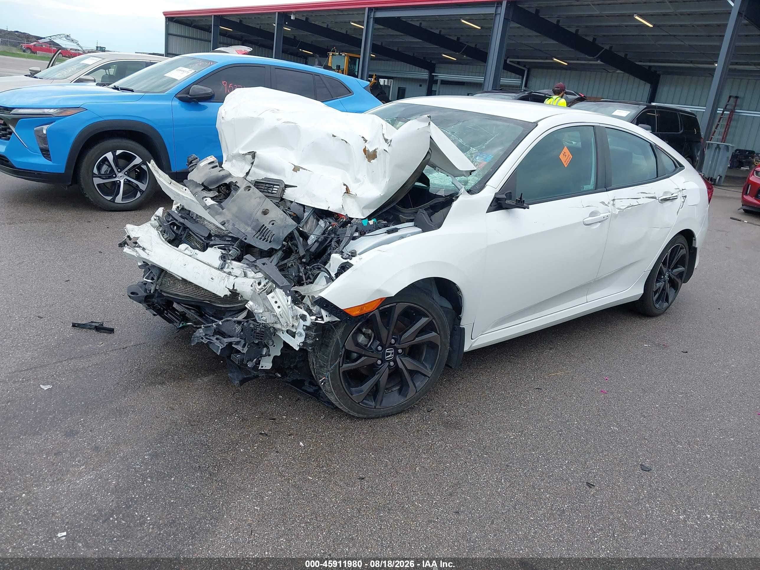 2020 Honda Civic Sport White vin: 2HGFC2F88LH602088