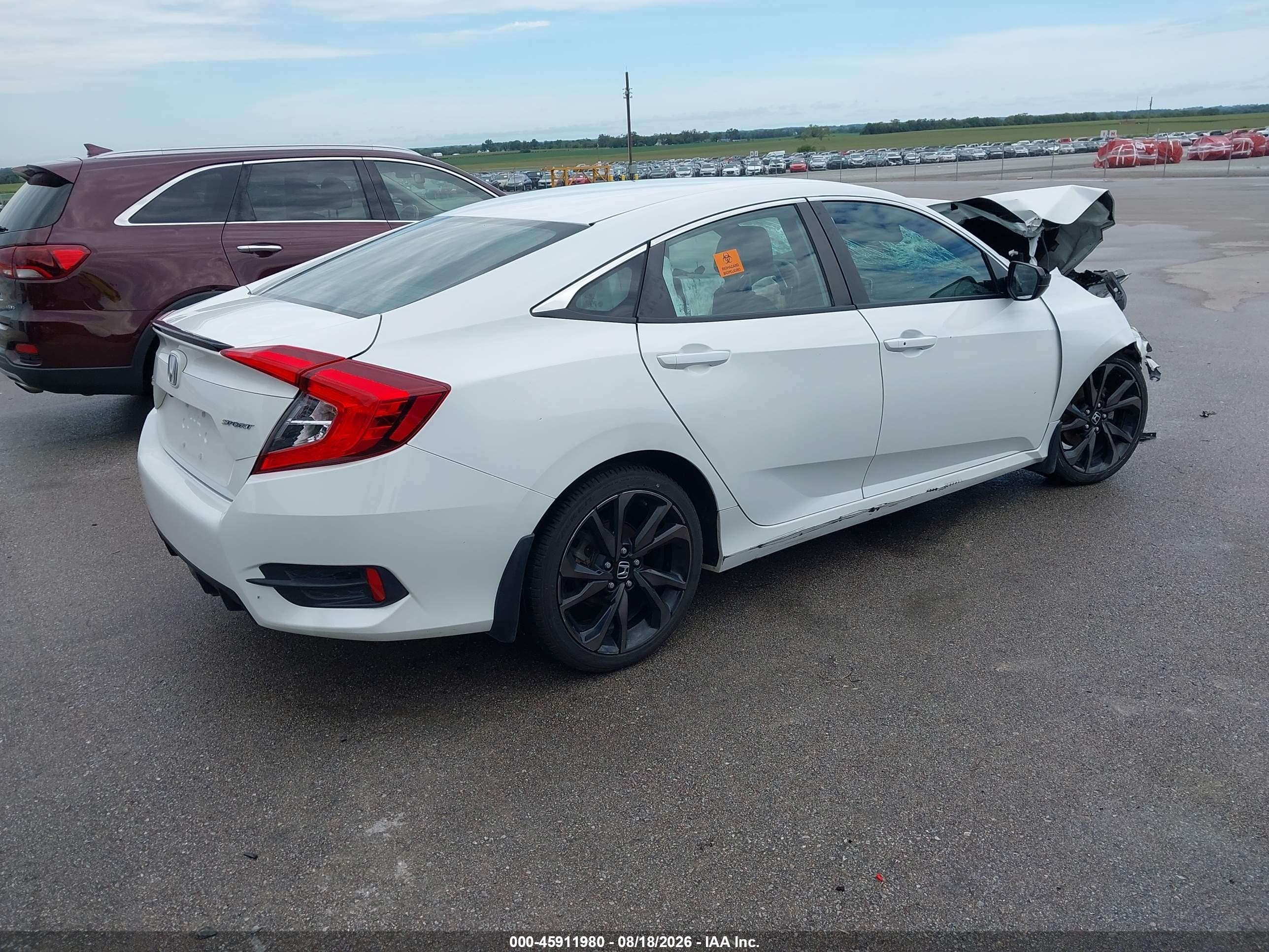 2020 Honda Civic Sport White vin: 2HGFC2F88LH602088