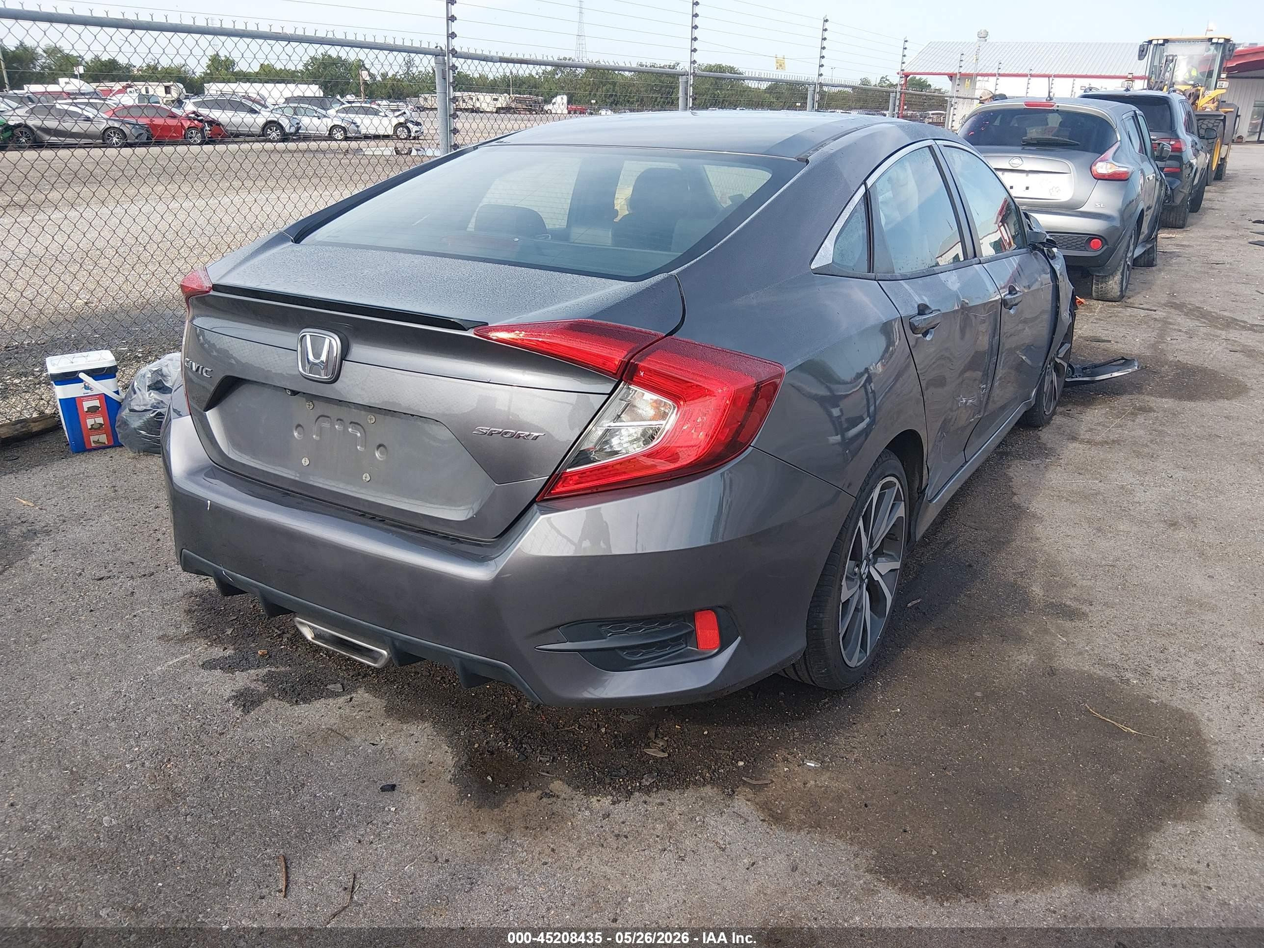 2019 Honda Civic Sport Gray vin: 2HGFC2F89KH537878