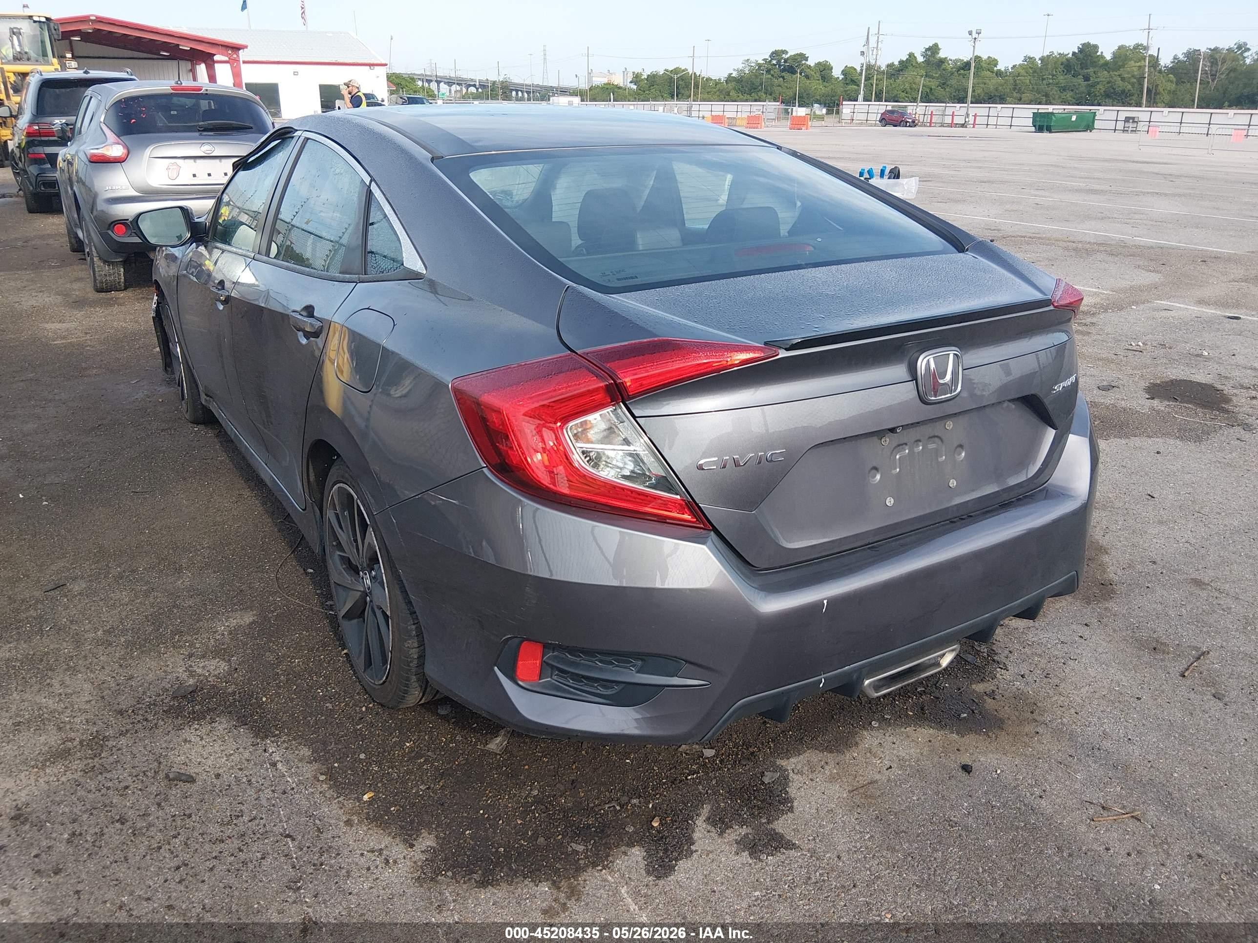 2019 Honda Civic Sport Gray vin: 2HGFC2F89KH537878
