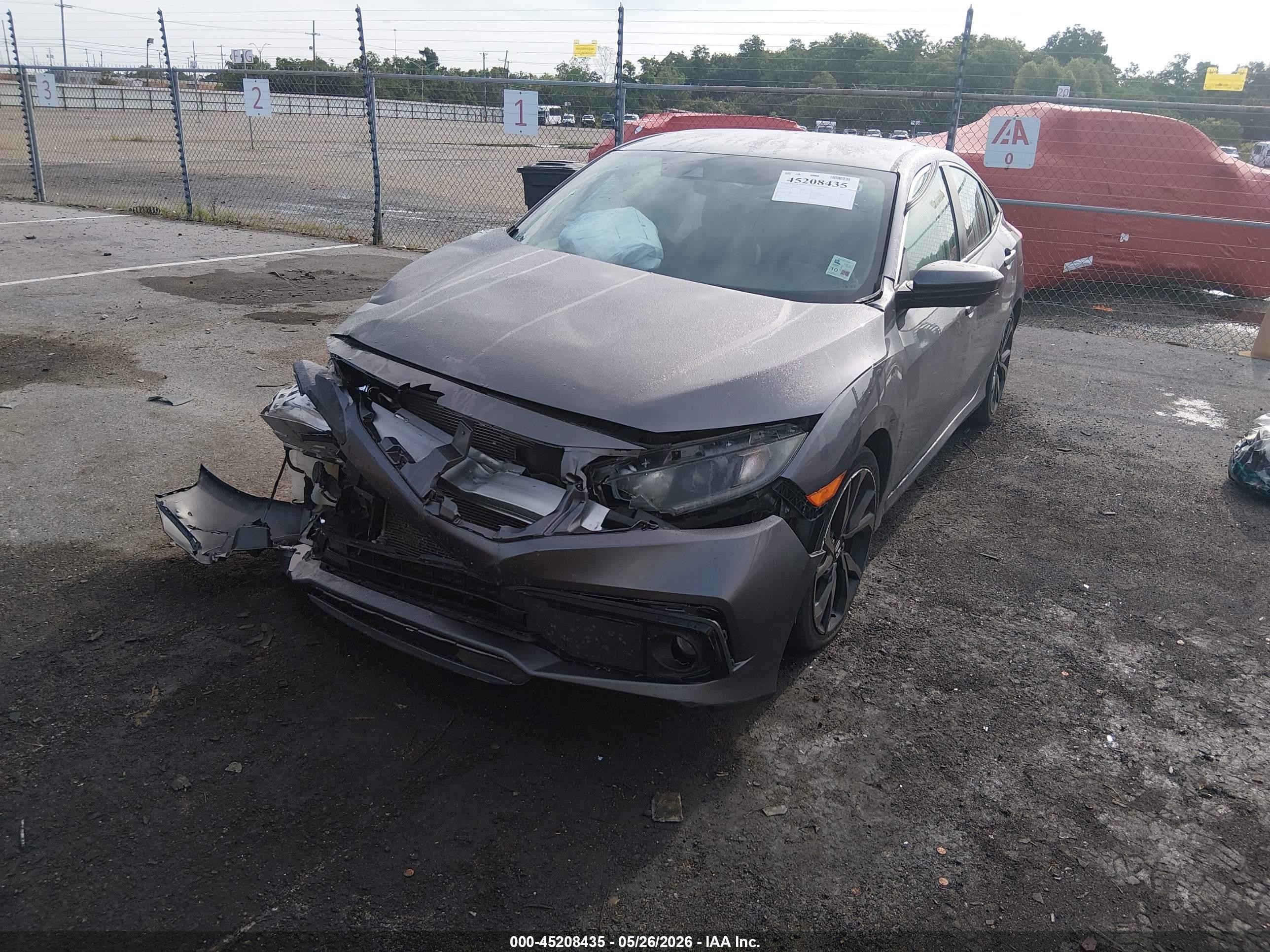 2019 Honda Civic Sport Gray vin: 2HGFC2F89KH537878