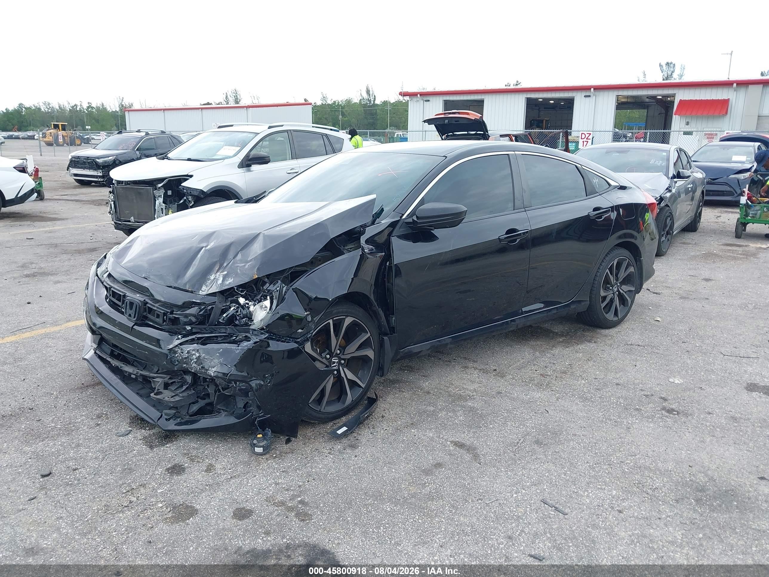 2020 Honda Civic Sport Черный vin: 2HGFC2F89LH523125
