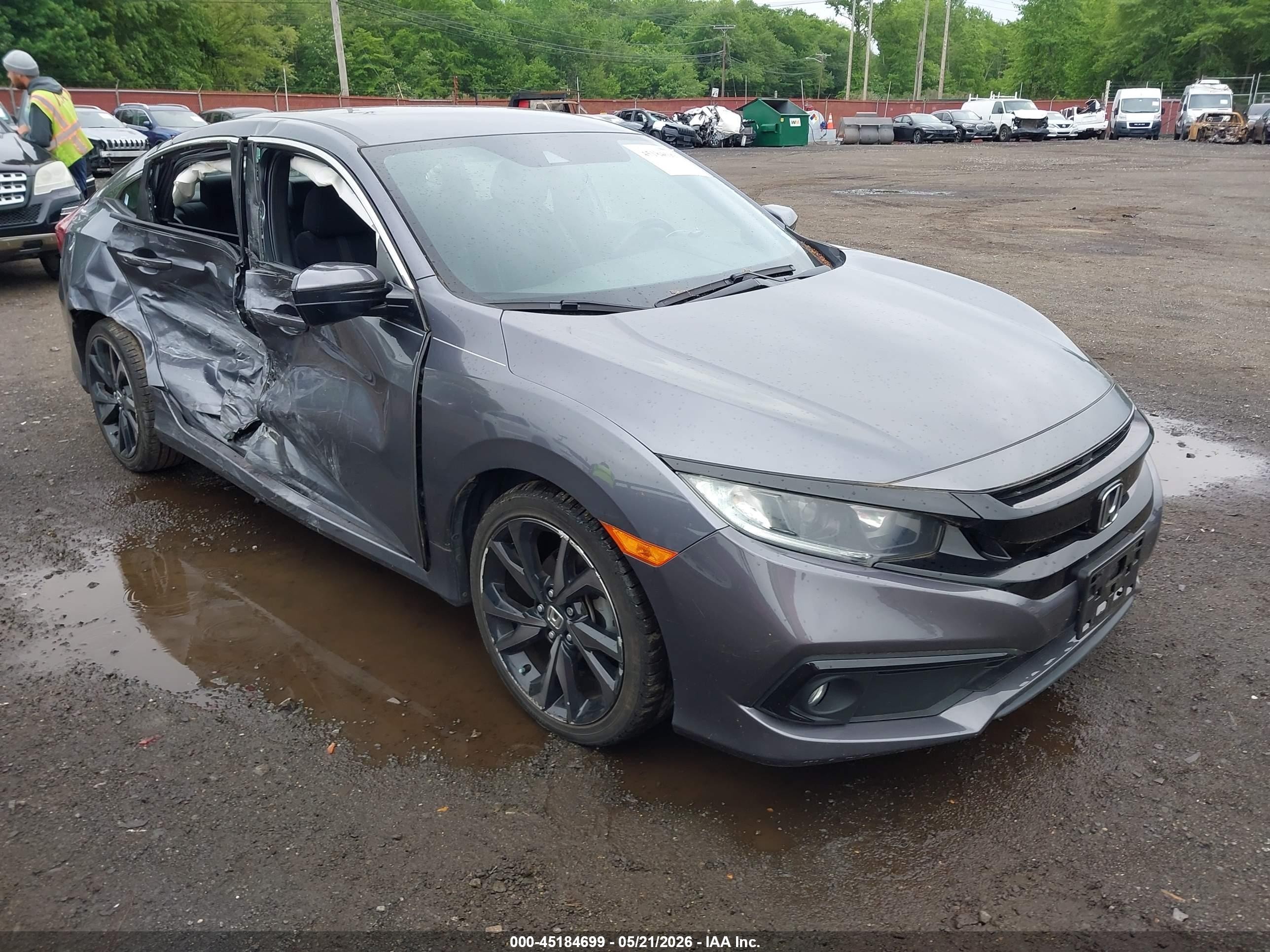 2020 Honda Civic Sport Gray vin: 2HGFC2F89LH541091