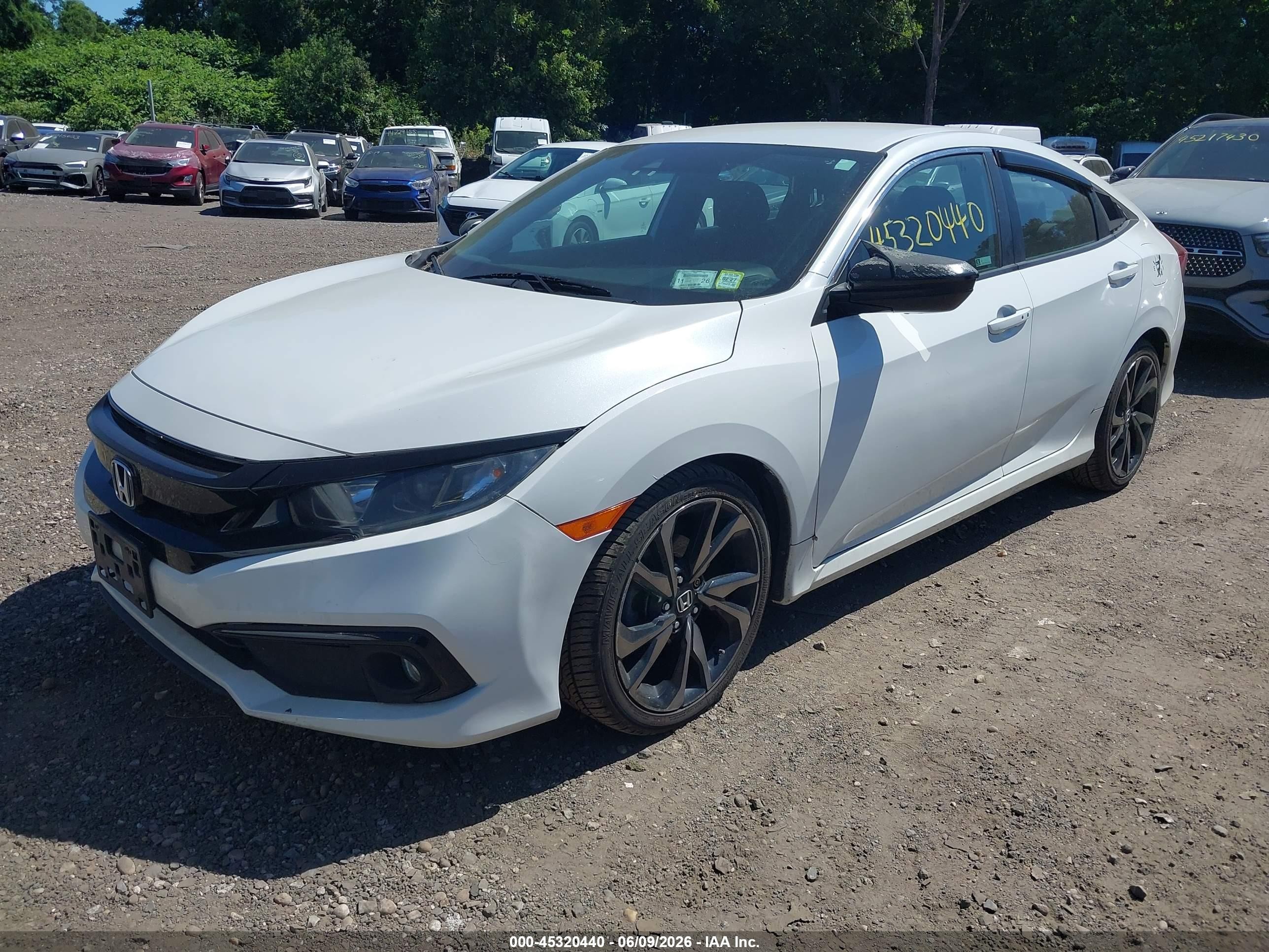 2020 Honda Civic Sport White vin: 2HGFC2F89LH594731