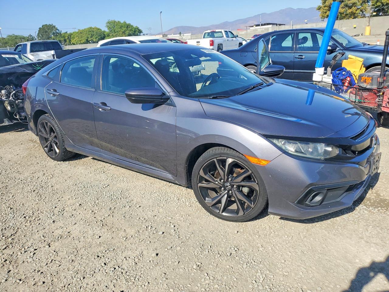 2019 Honda Civic Sport Gray vin: 2HGFC2F8XKH517915