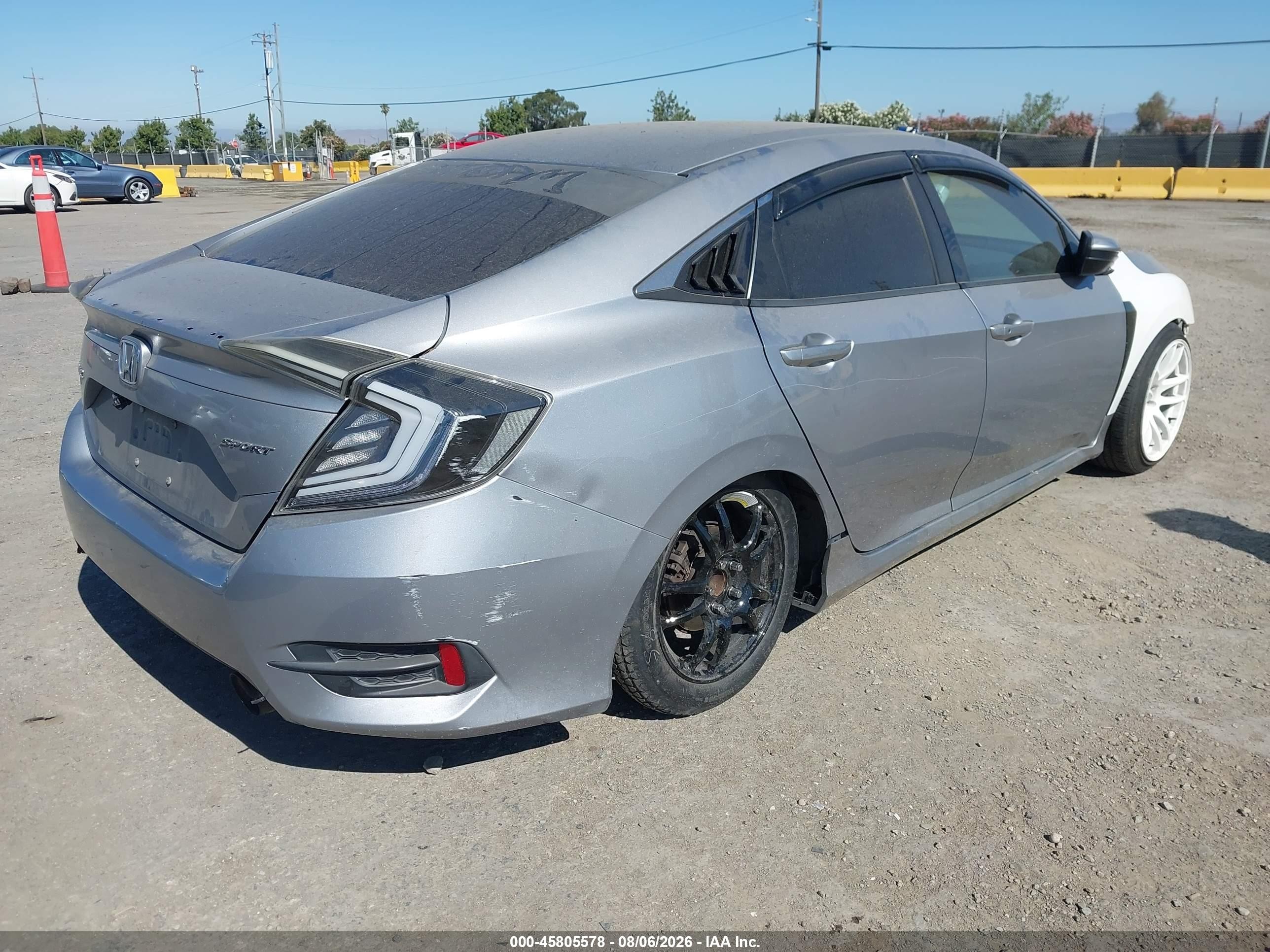 2019 Honda Civic Sport Gray vin: 2HGFC2F8XKH529868