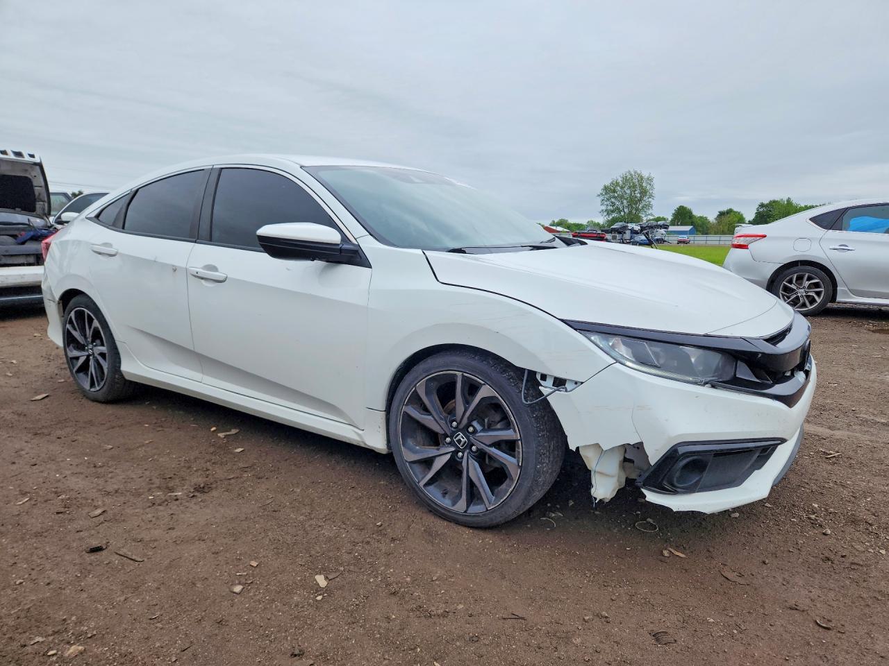 2020 Honda Civic Sport White vin: 2HGFC2F8XLH544517