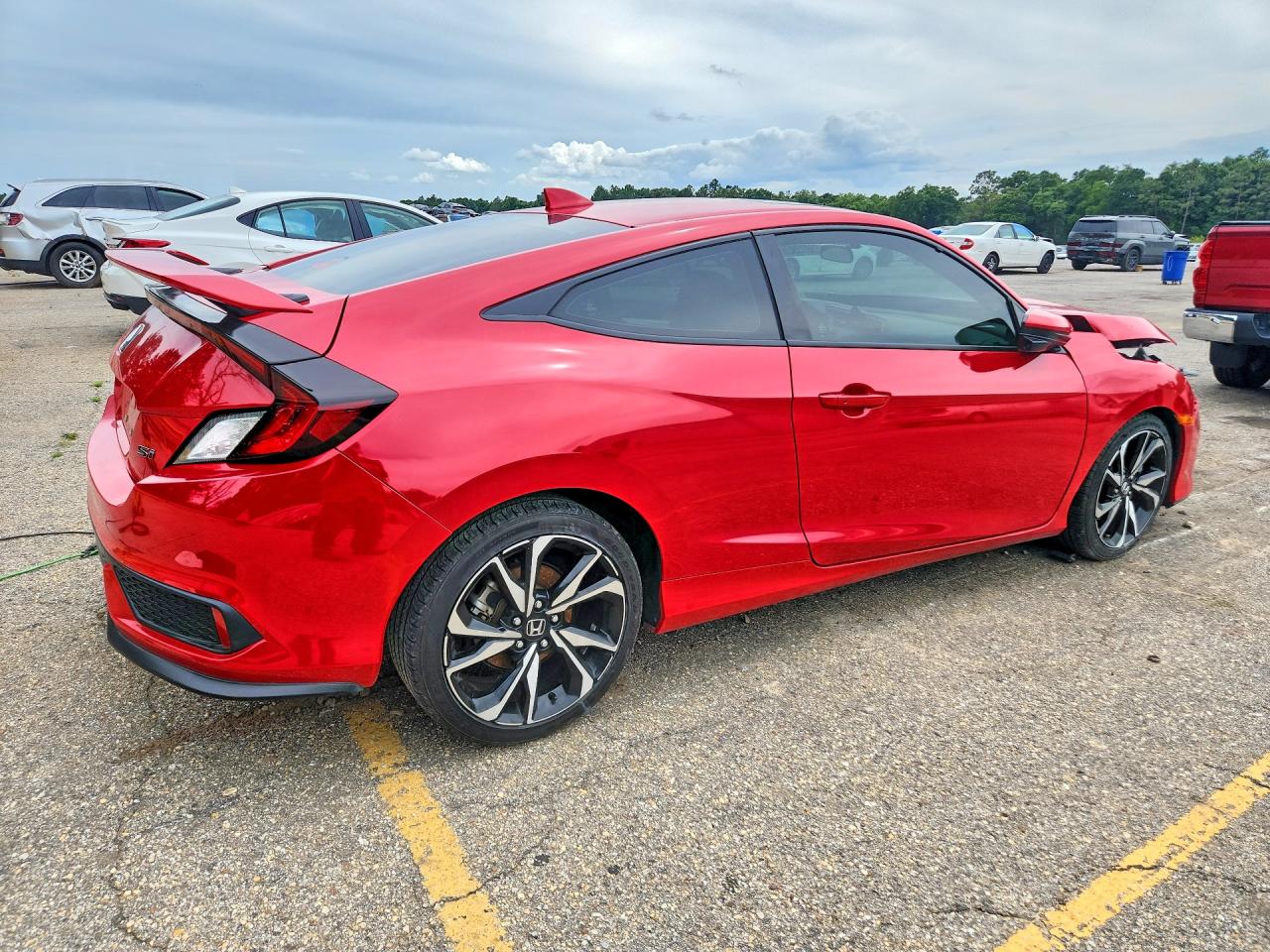 2018 Honda Civic Si Red vin: 2HGFC3A52JH756117