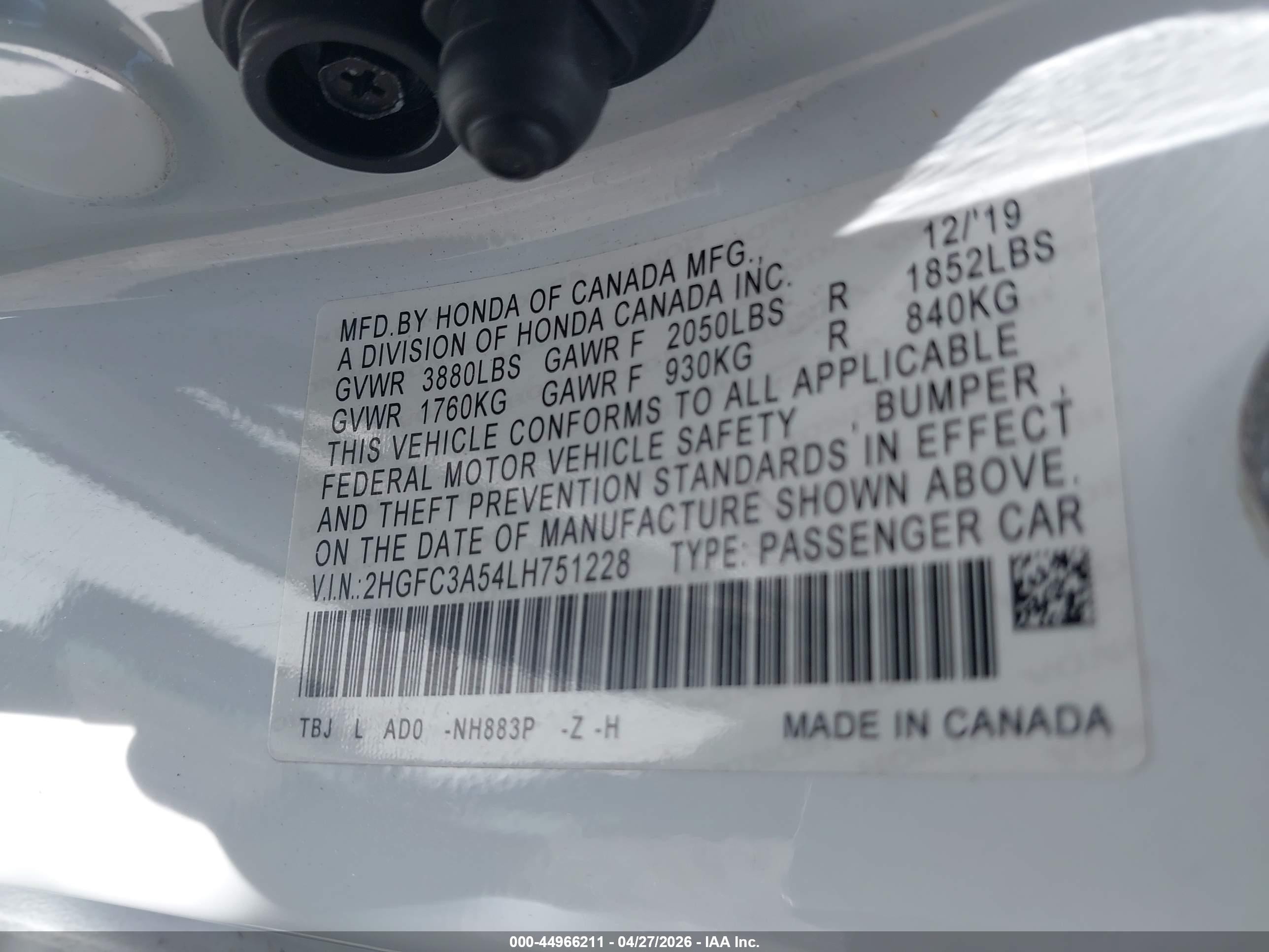 2020 Honda Civic Si Coupe White vin: 2HGFC3A54LH751228