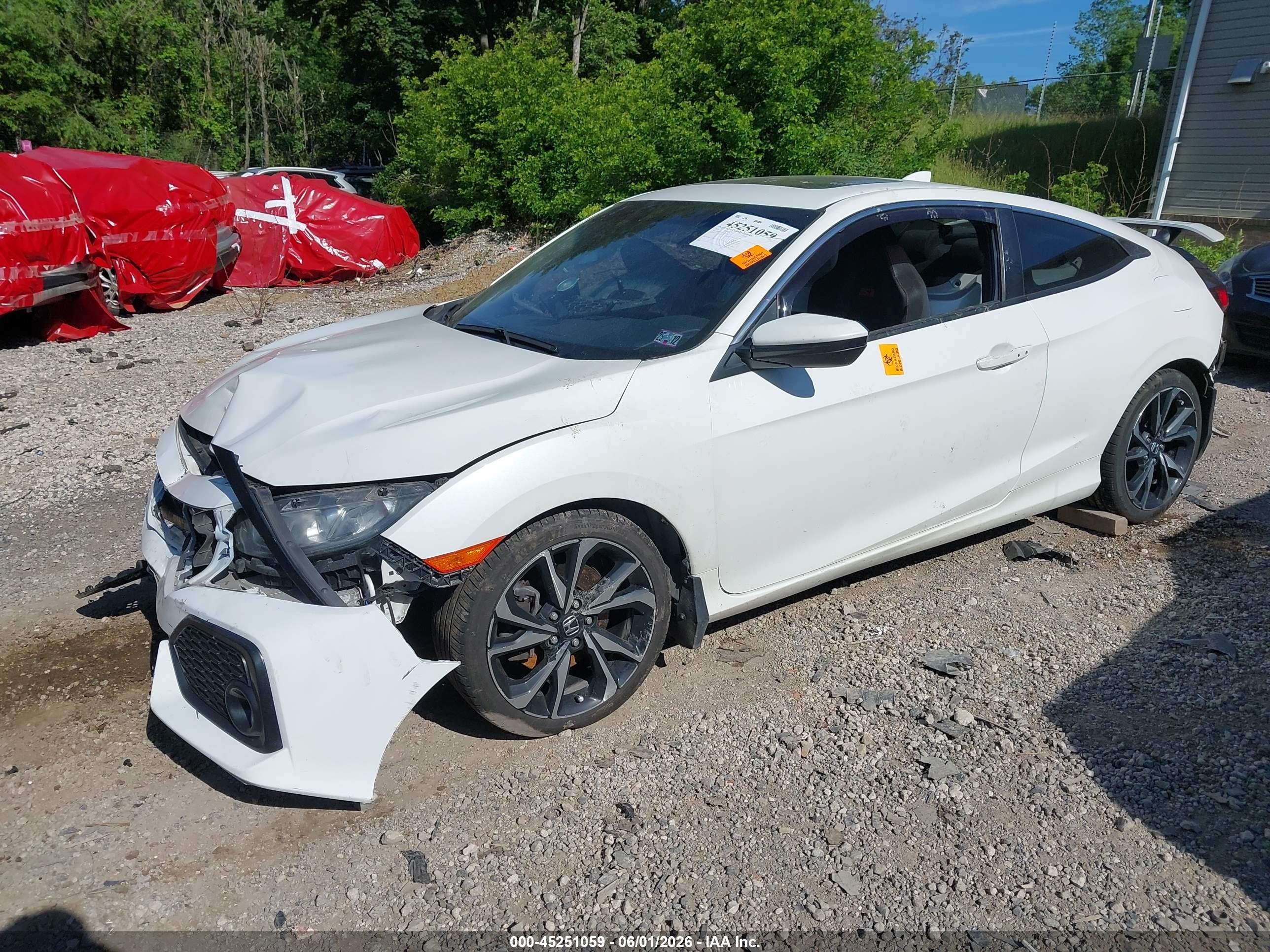 2018 Honda Civic Si White vin: 2HGFC3A55JH751736