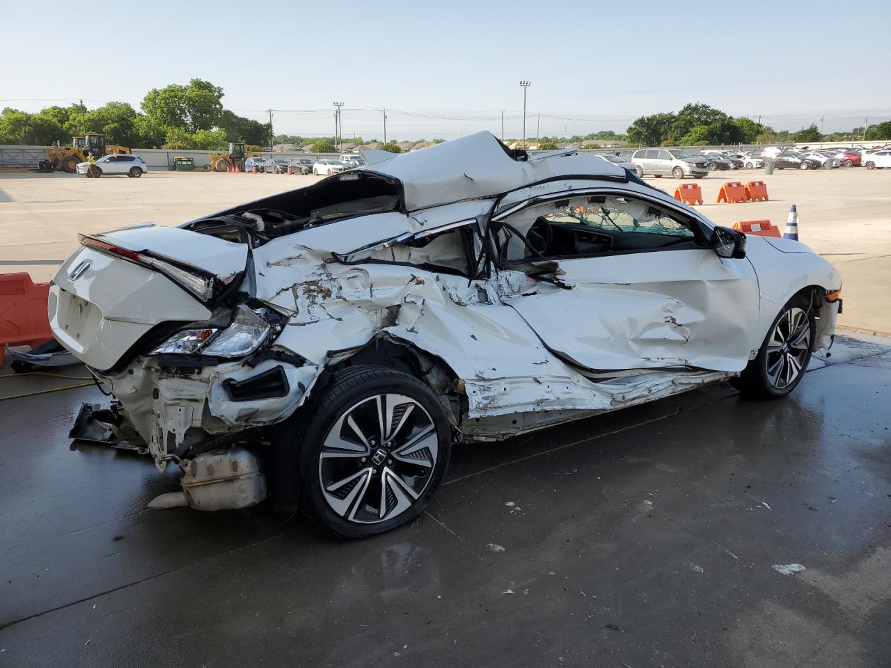 2017 Honda Civic Ex White vin: 2HGFC3B3XHH360458 Damage: Rear Glass, Missing, Replacement Required