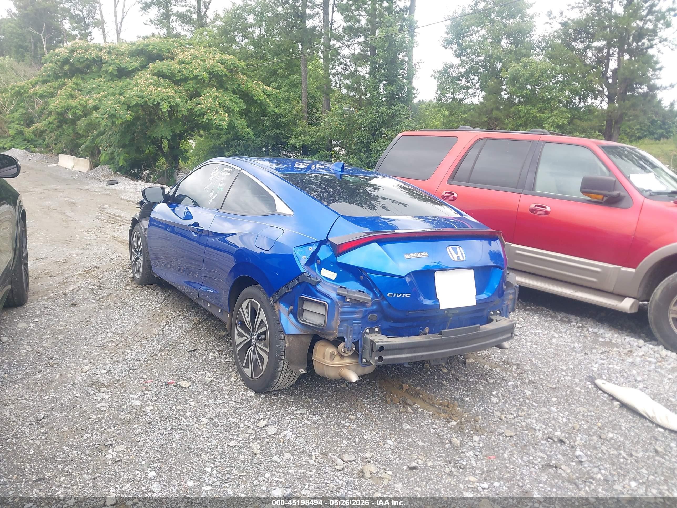 2016 Honda Civic Ex-l Синий vin: 2HGFC3B77GH353811