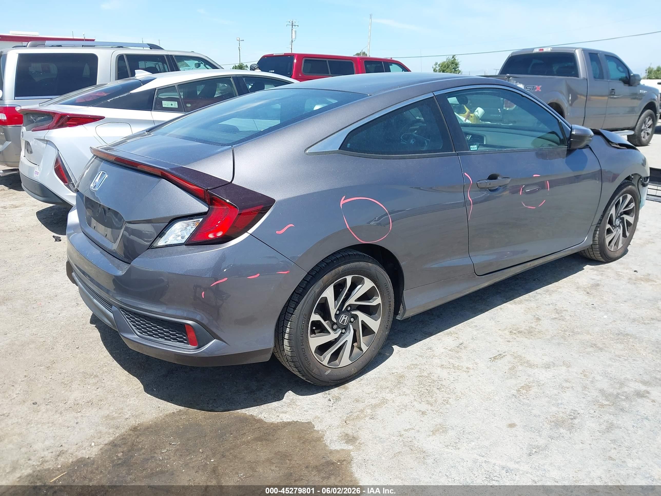 2018 Honda Civic Lx-p Gray vin: 2HGFC4B07JH302535