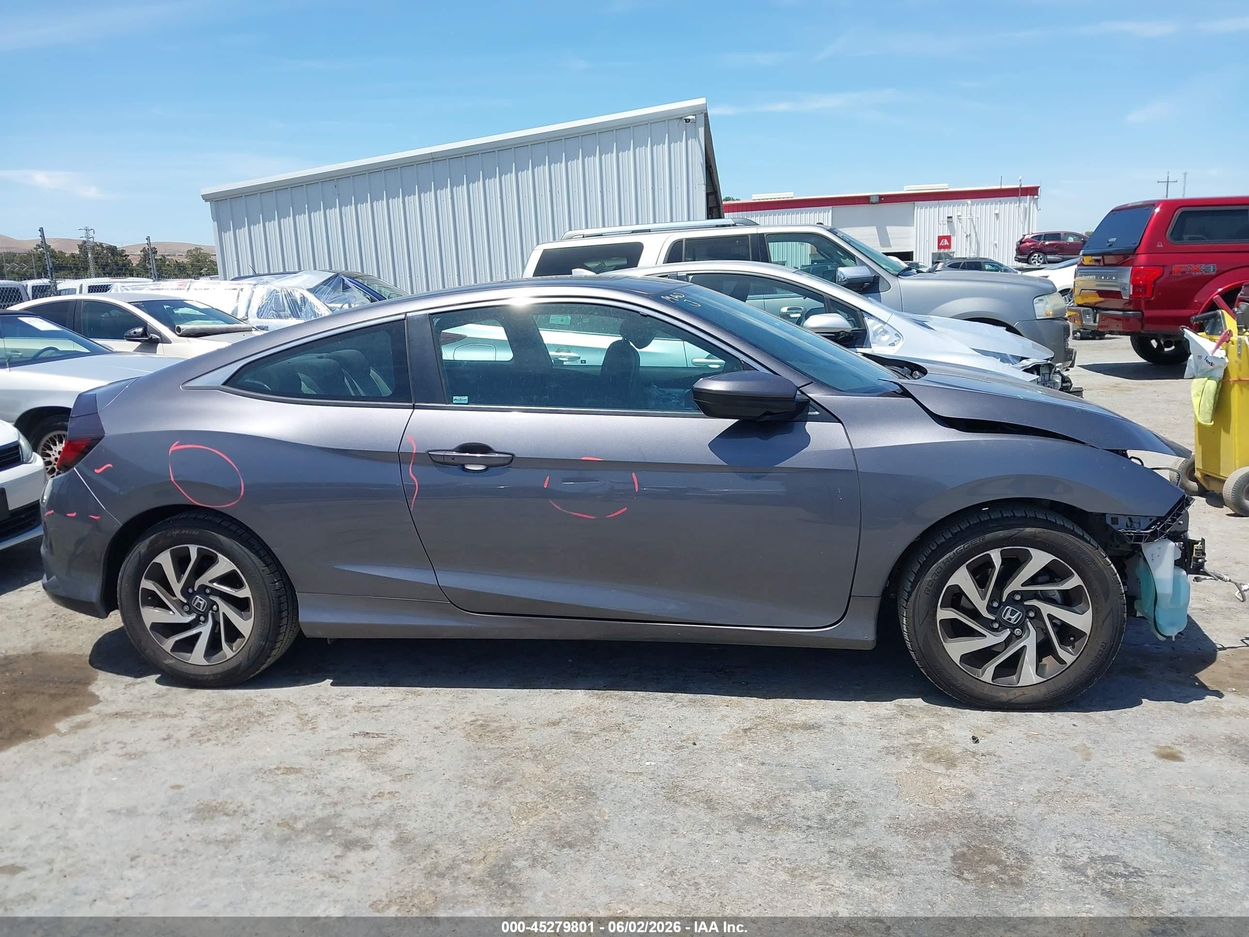 2018 Honda Civic Lx-p Gray vin: 2HGFC4B07JH302535