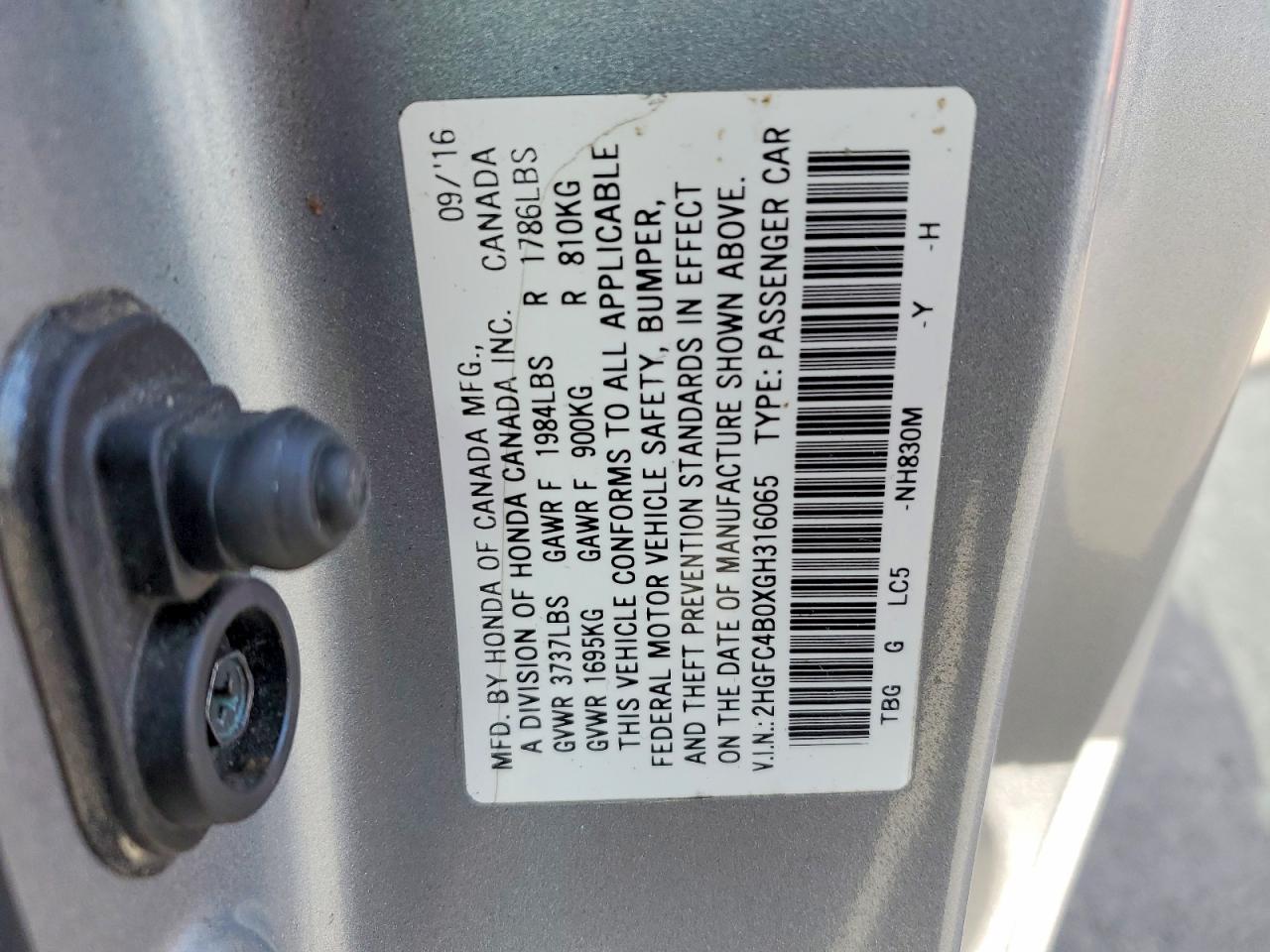 2016 Honda Civic Lx Silver vin: 2HGFC4B0XGH316065