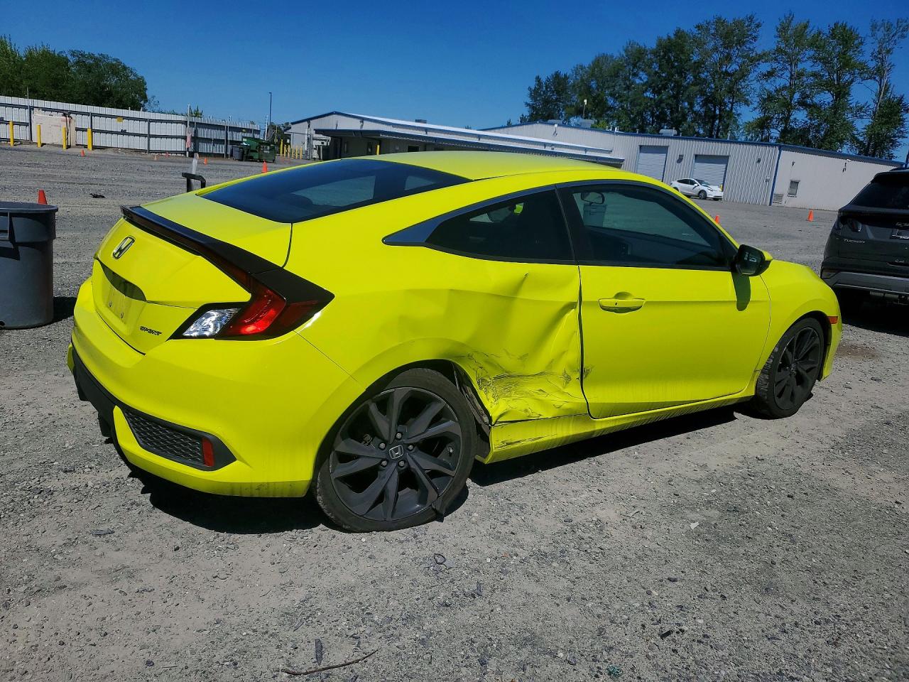 2019 Honda Civic Sport Yellow vin: 2HGFC4B82KH301512
