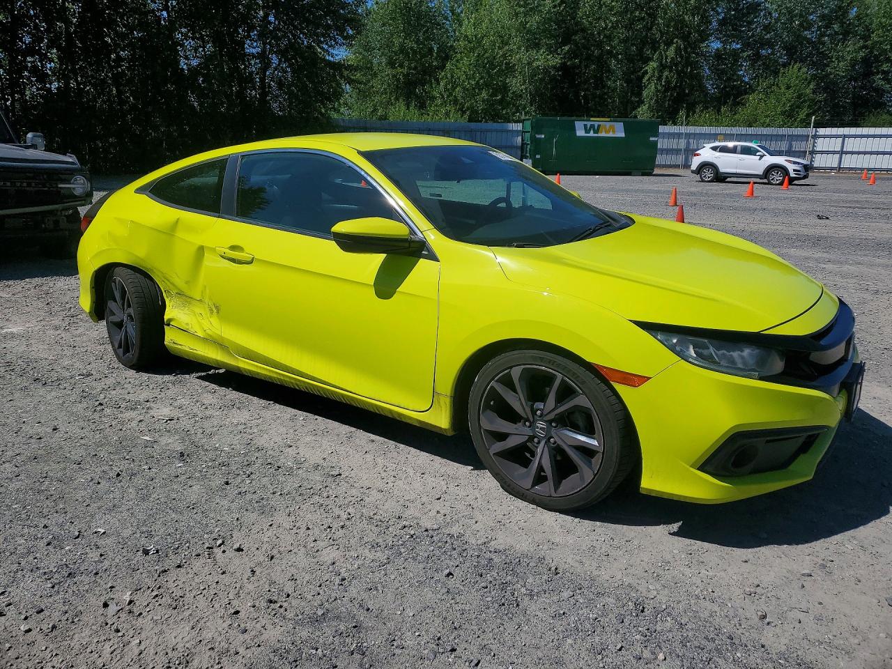 2019 Honda Civic Sport Yellow vin: 2HGFC4B82KH301512