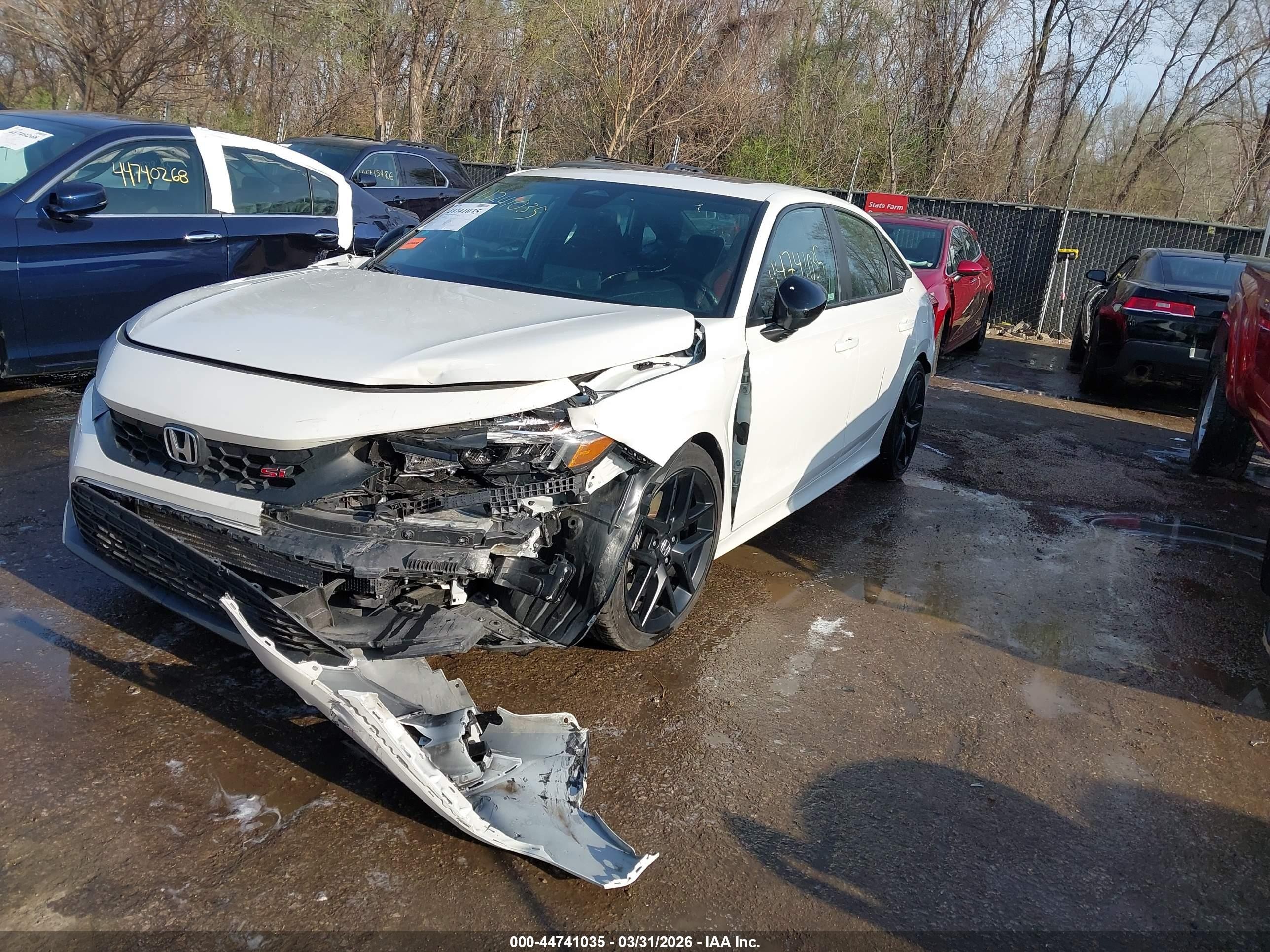 2024 Honda Civic Si Sedan White vin: 2HGFE1E52RH475259