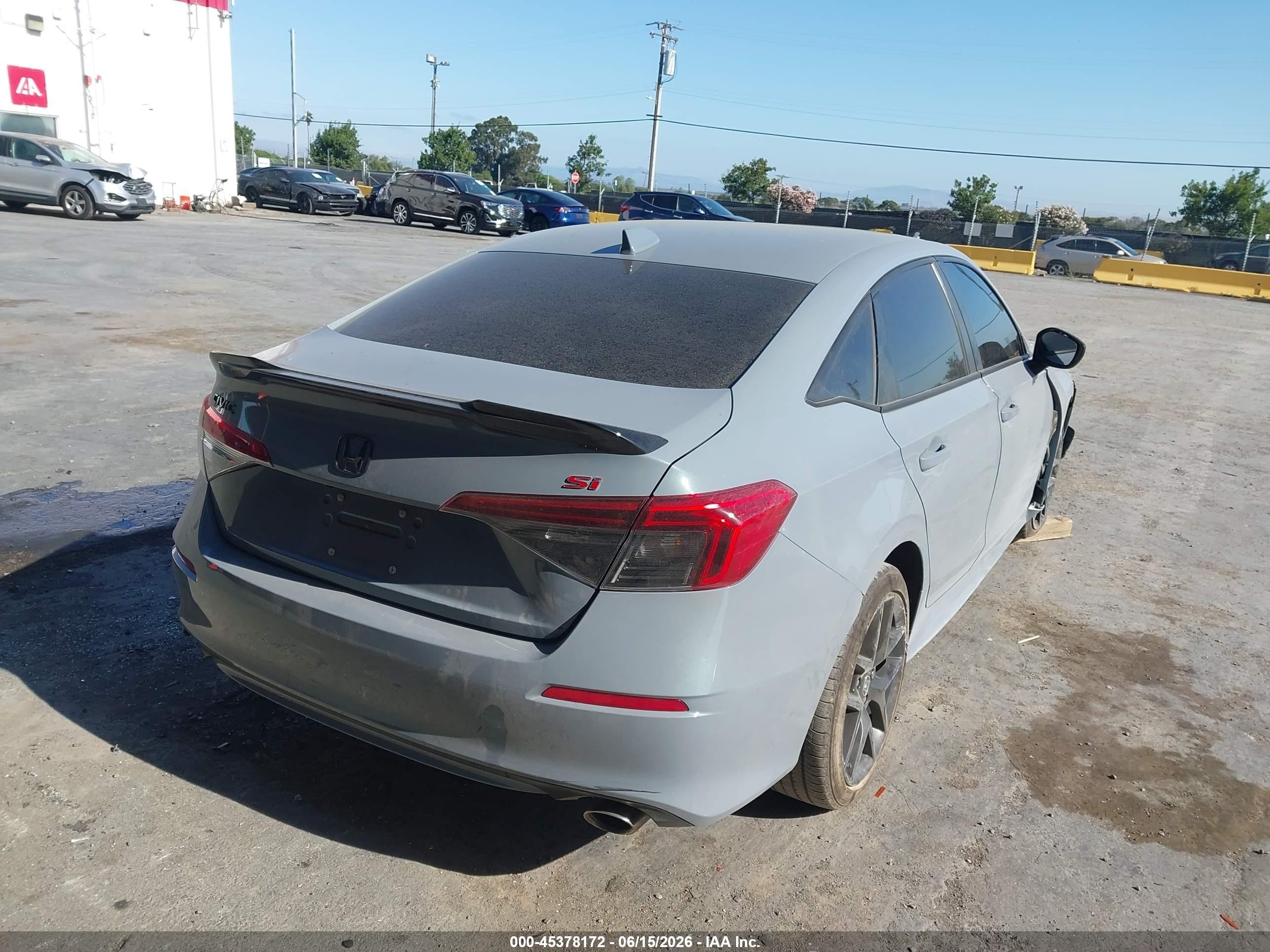 2023 Honda Civic Si Sedan Серый vin: 2HGFE1E5XPH474163