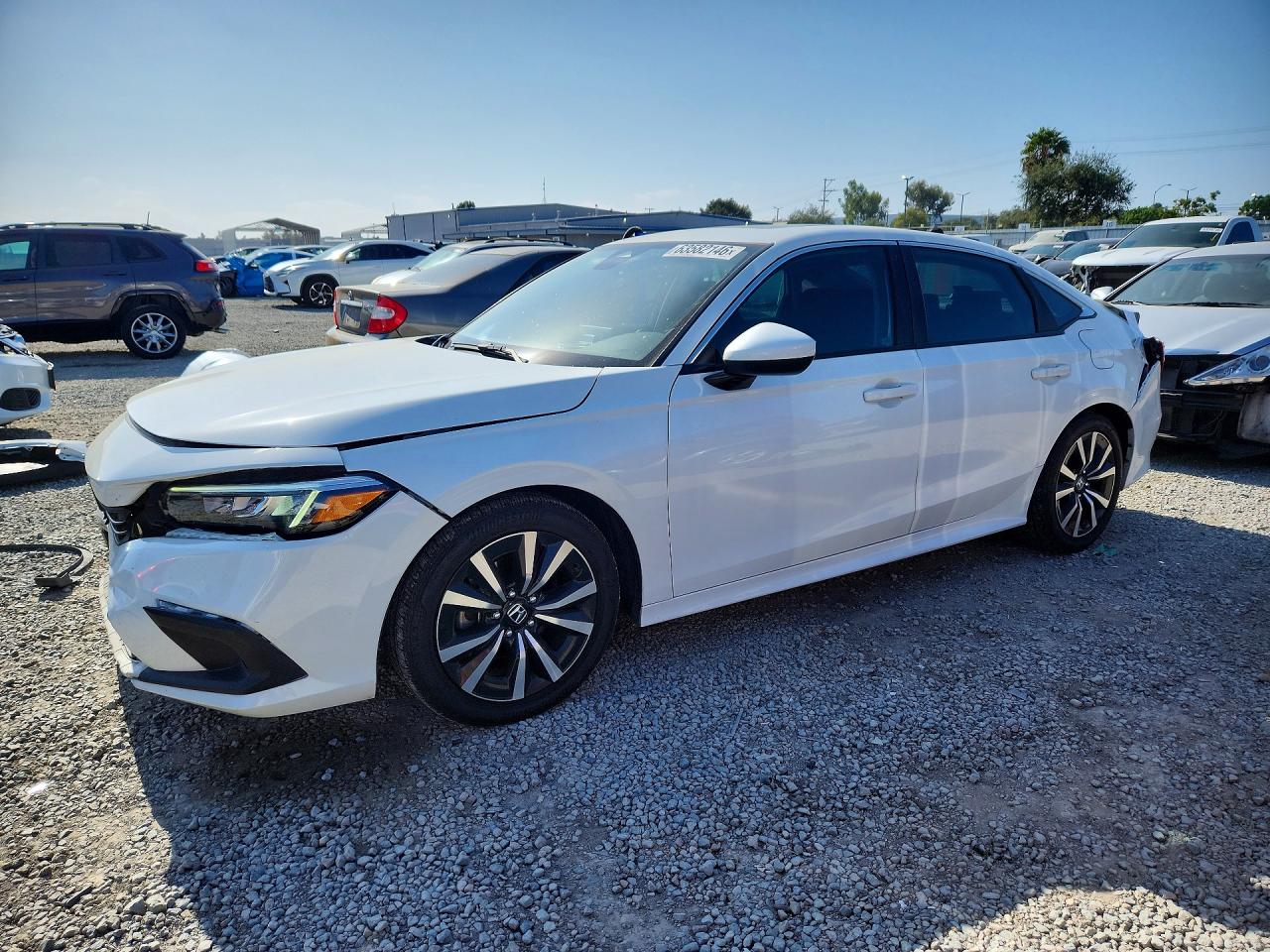 2022 Honda Civic Ex White vin: 2HGFE1F70NH318985
