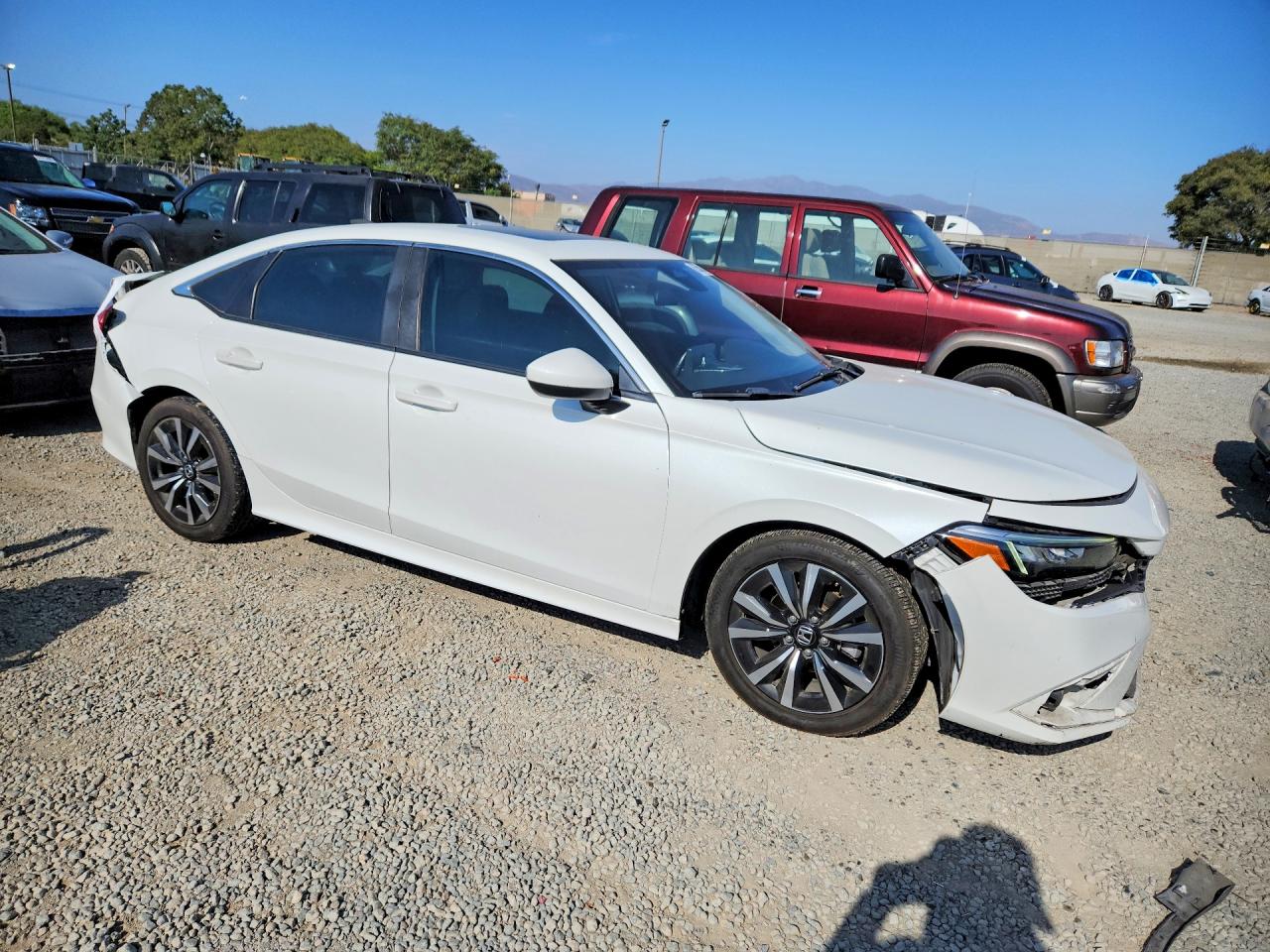 2022 Honda Civic Ex White vin: 2HGFE1F70NH318985