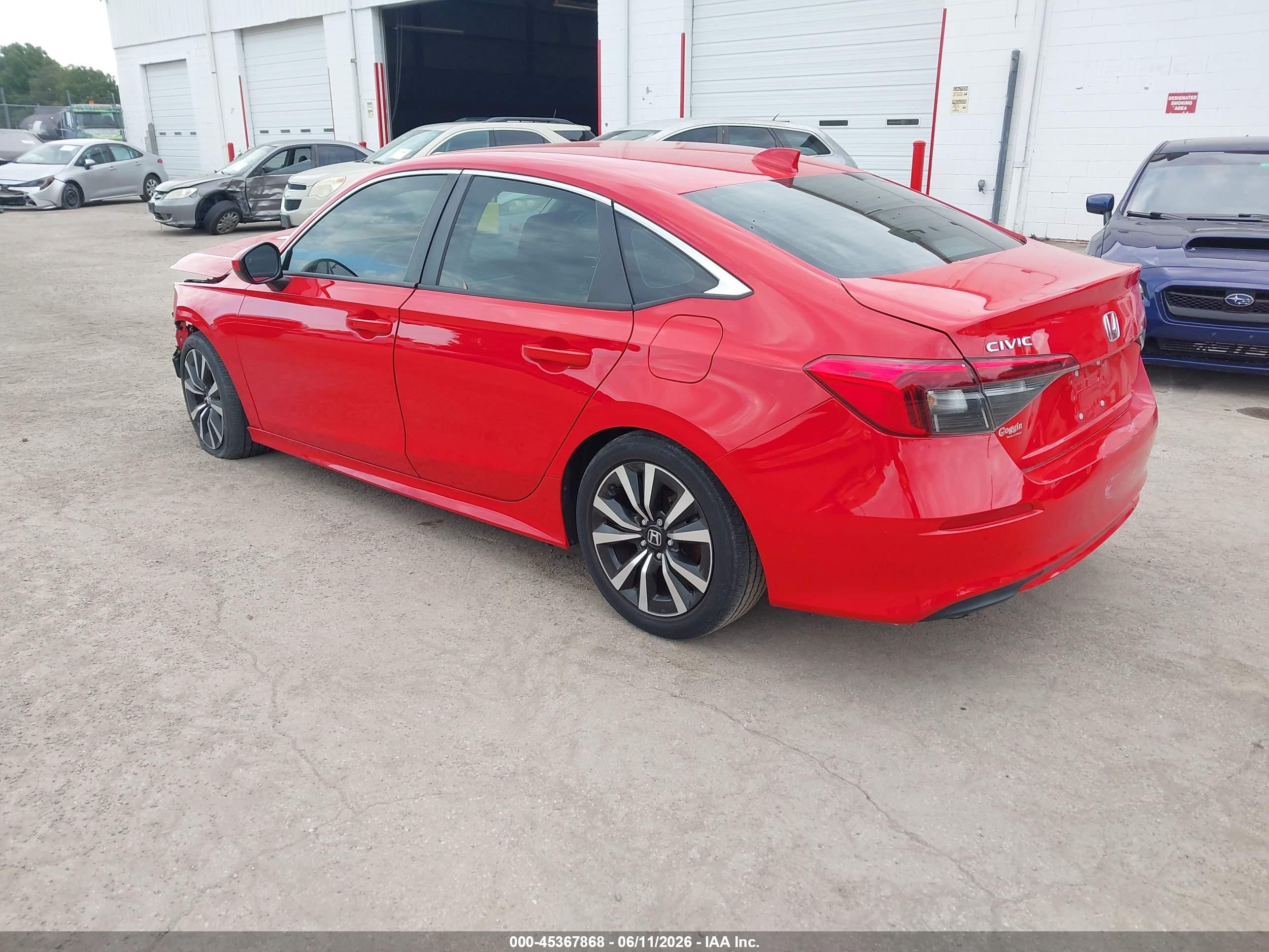 2023 Honda Civic Ex/ex W/o Bsi Red vin: 2HGFE1F74PH322248