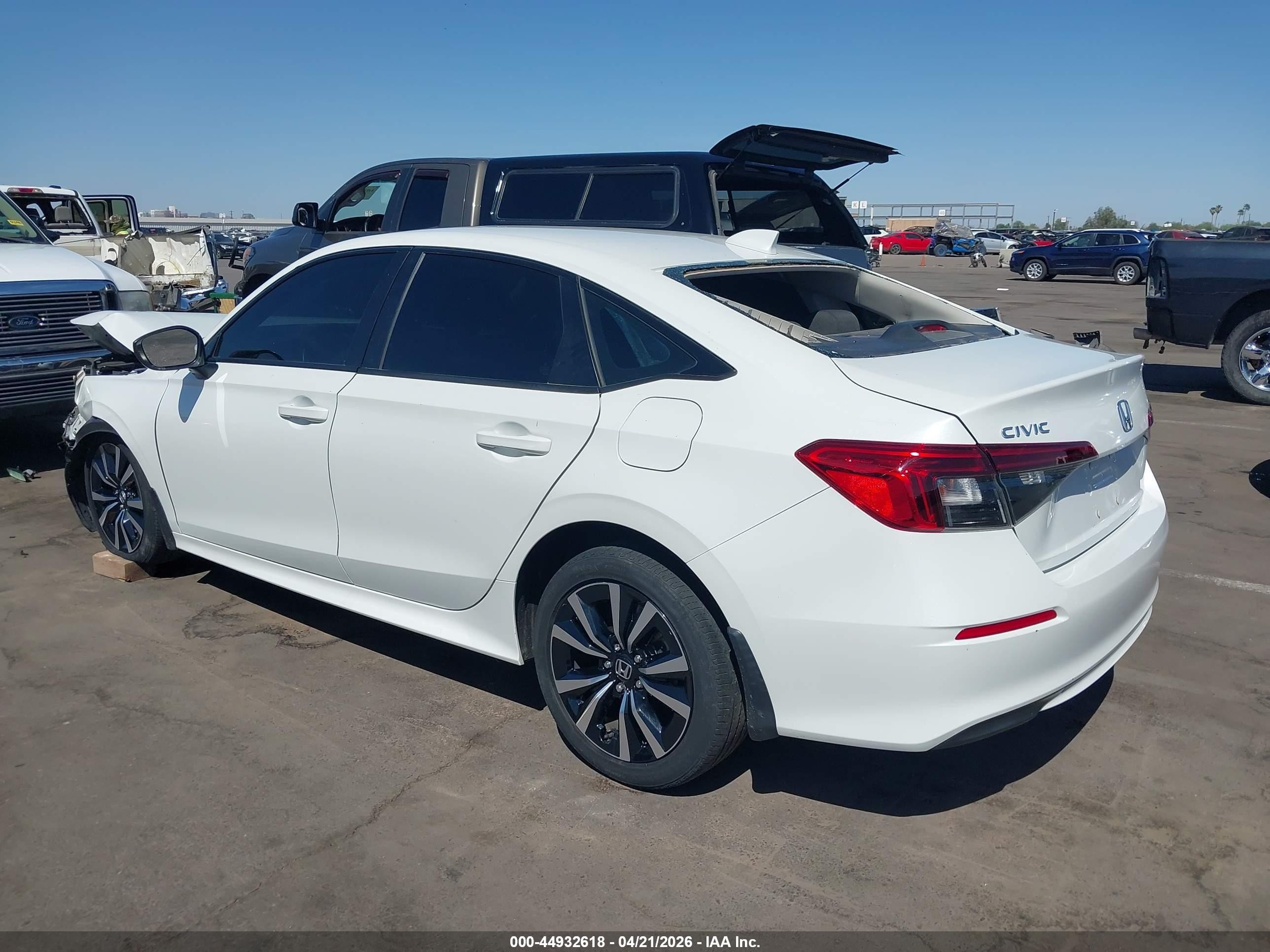 2022 Honda Civic Ex White vin: 2HGFE1F75NH319579