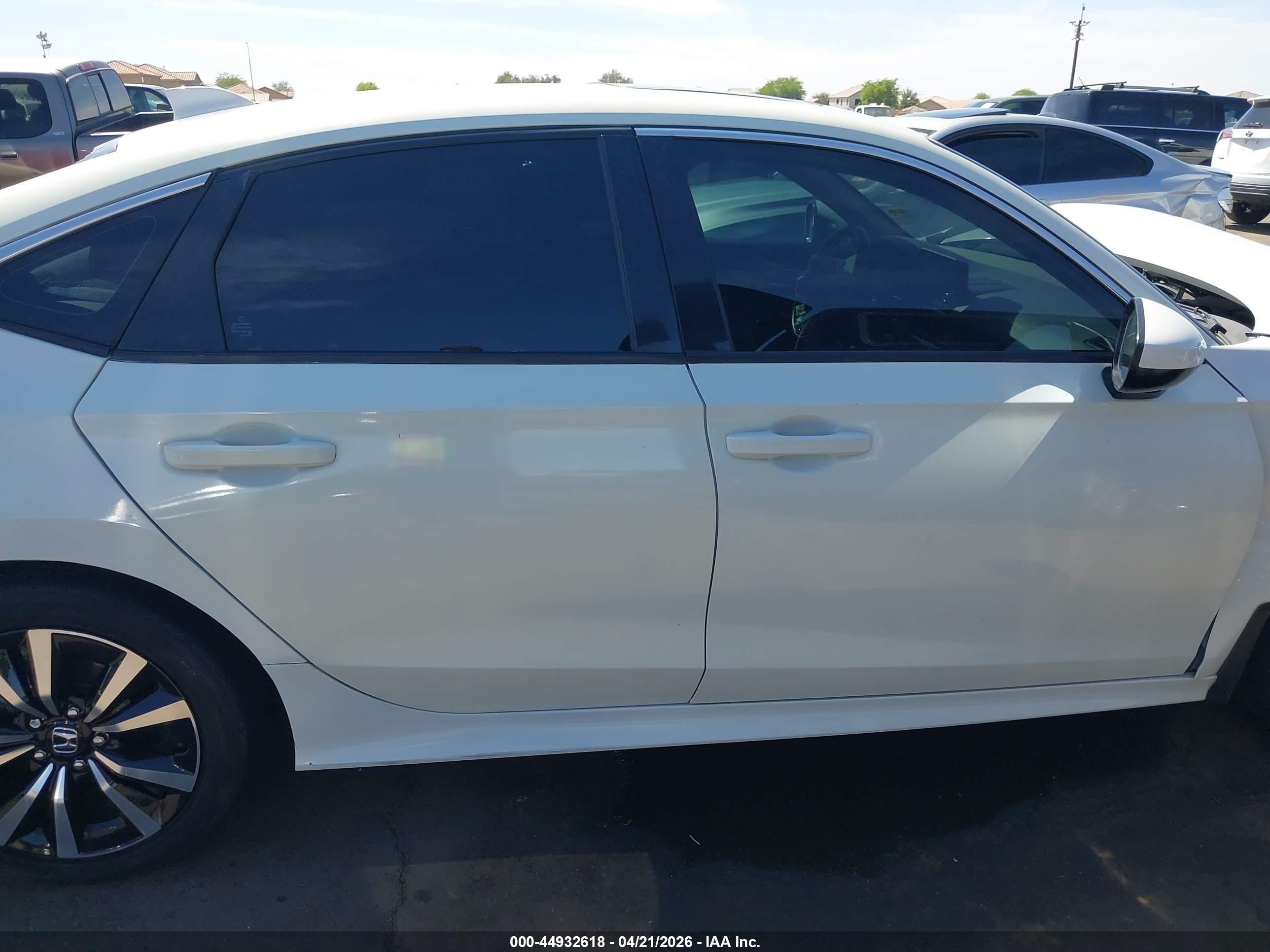 2022 Honda Civic Ex White vin: 2HGFE1F75NH319579
