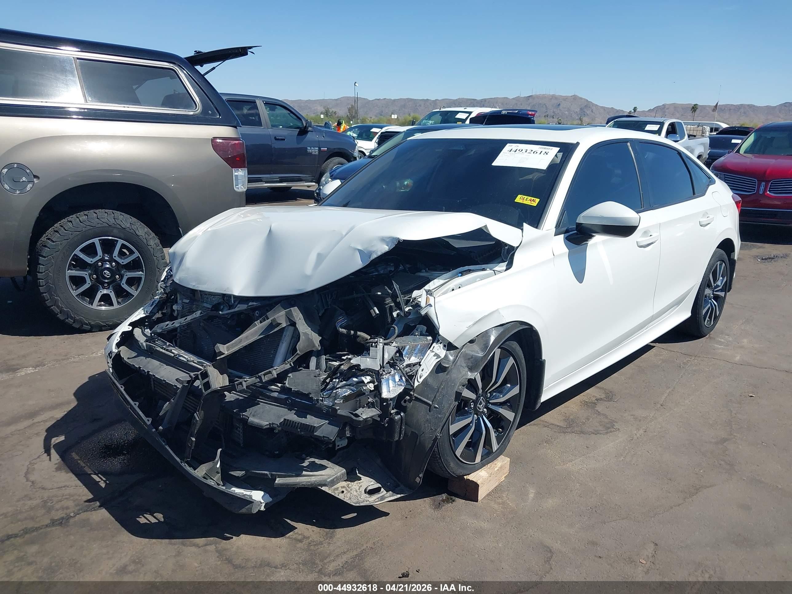 2022 Honda Civic Ex White vin: 2HGFE1F75NH319579