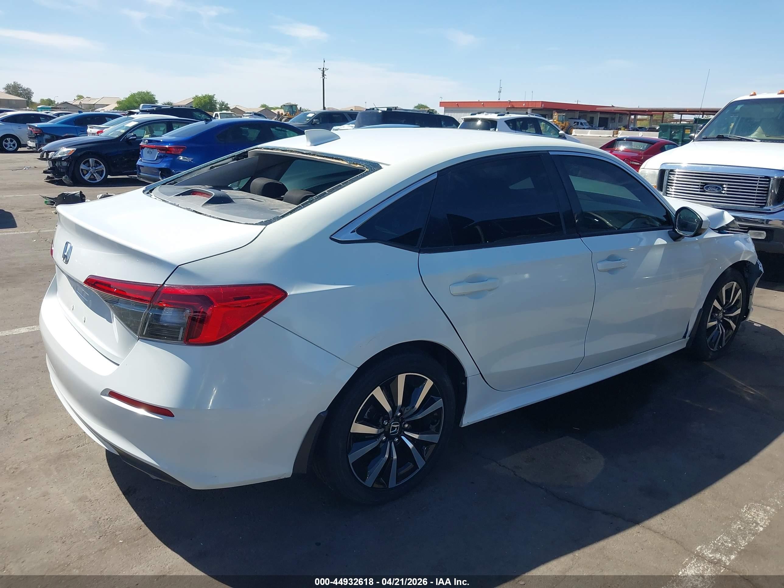 2022 Honda Civic Ex White vin: 2HGFE1F75NH319579