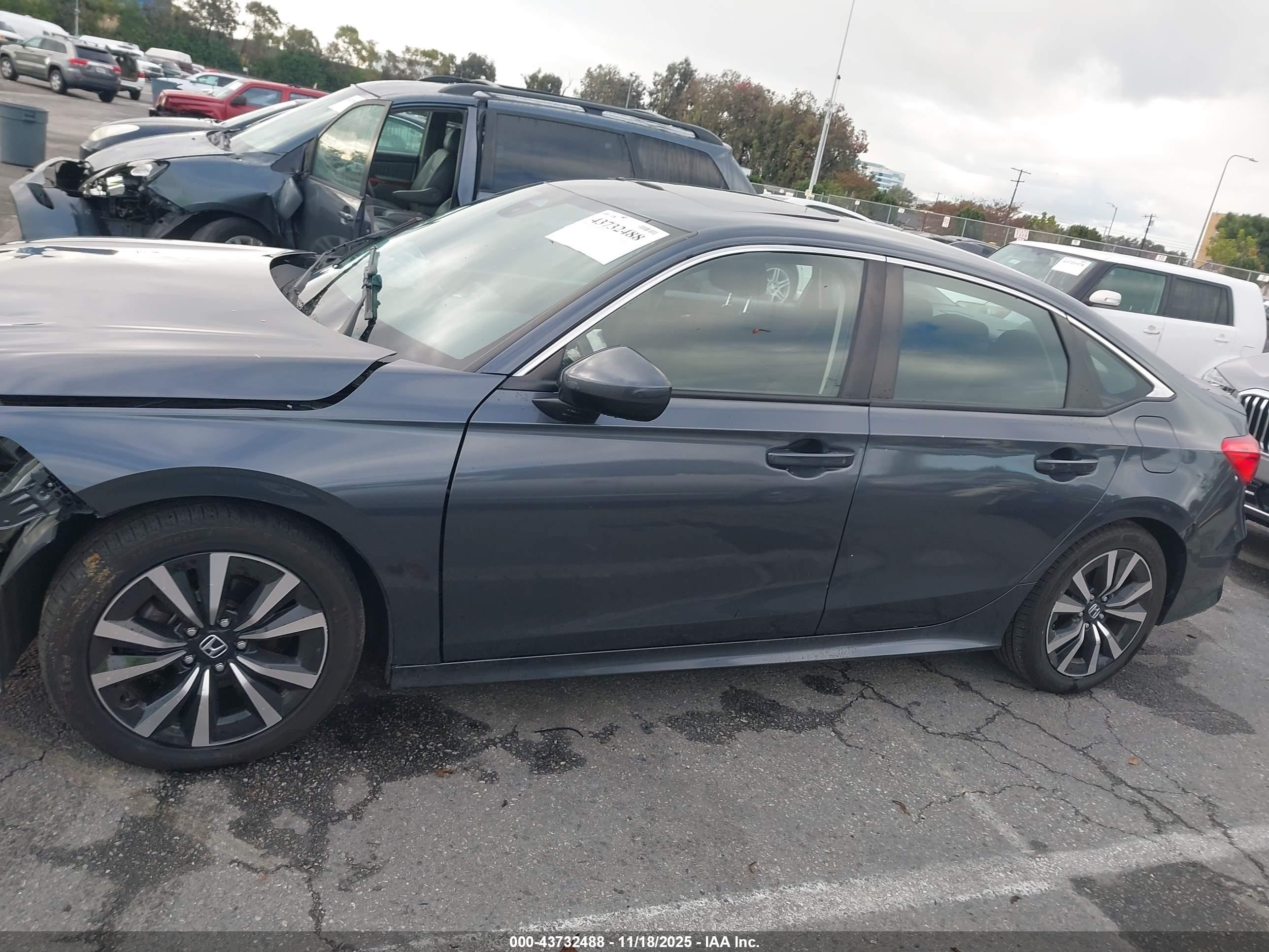 2022 Honda Civic Ex Серый vin: 2HGFE1F77NH318577