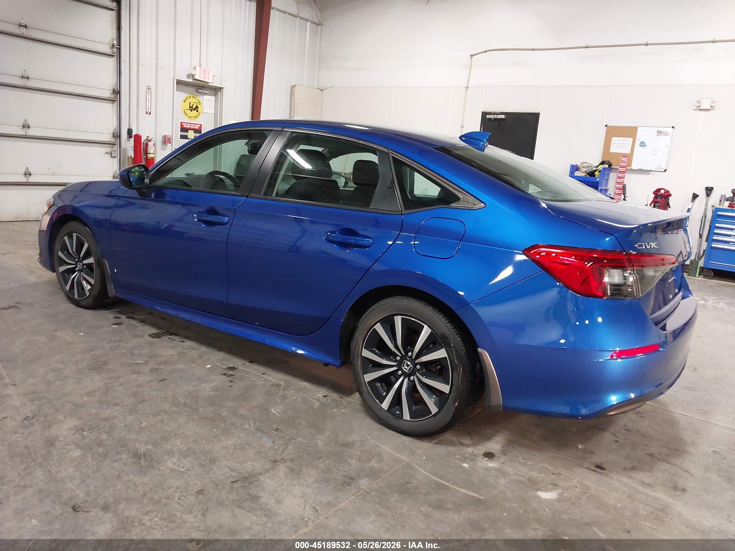 2022 Honda Civic Ex Blue vin: 2HGFE1F79NH307659