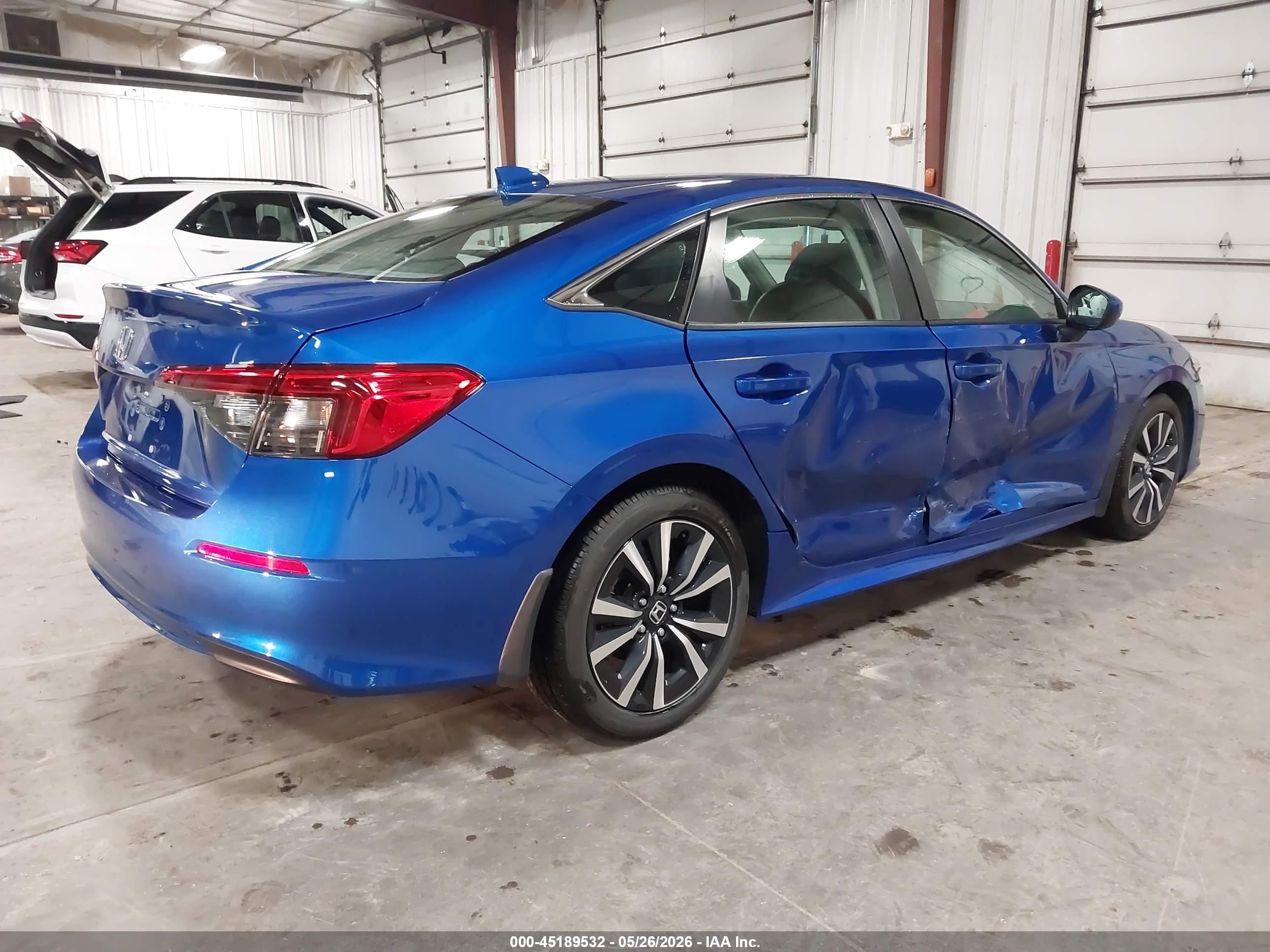 2022 Honda Civic Ex Blue vin: 2HGFE1F79NH307659