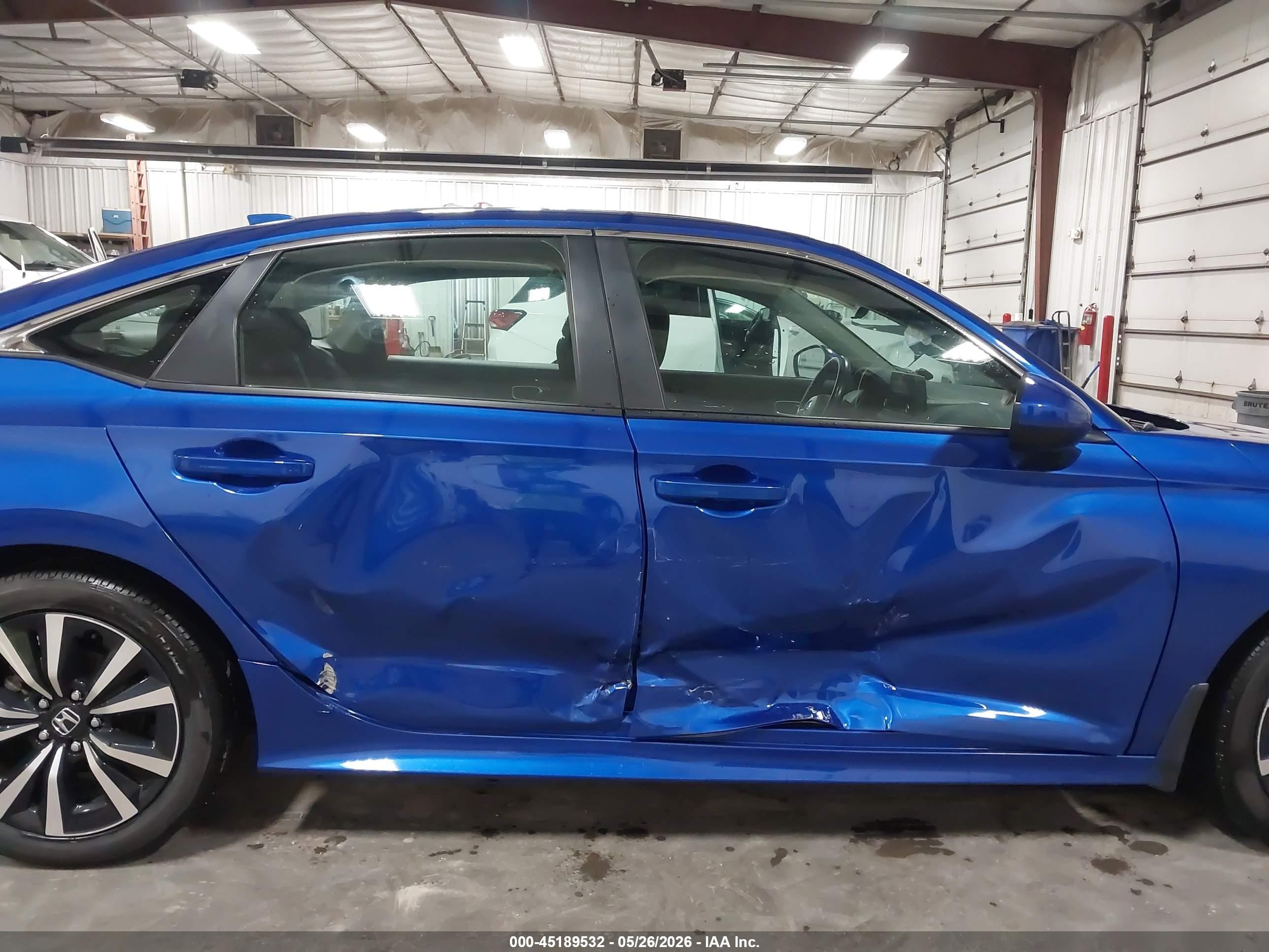 2022 Honda Civic Ex Blue vin: 2HGFE1F79NH307659