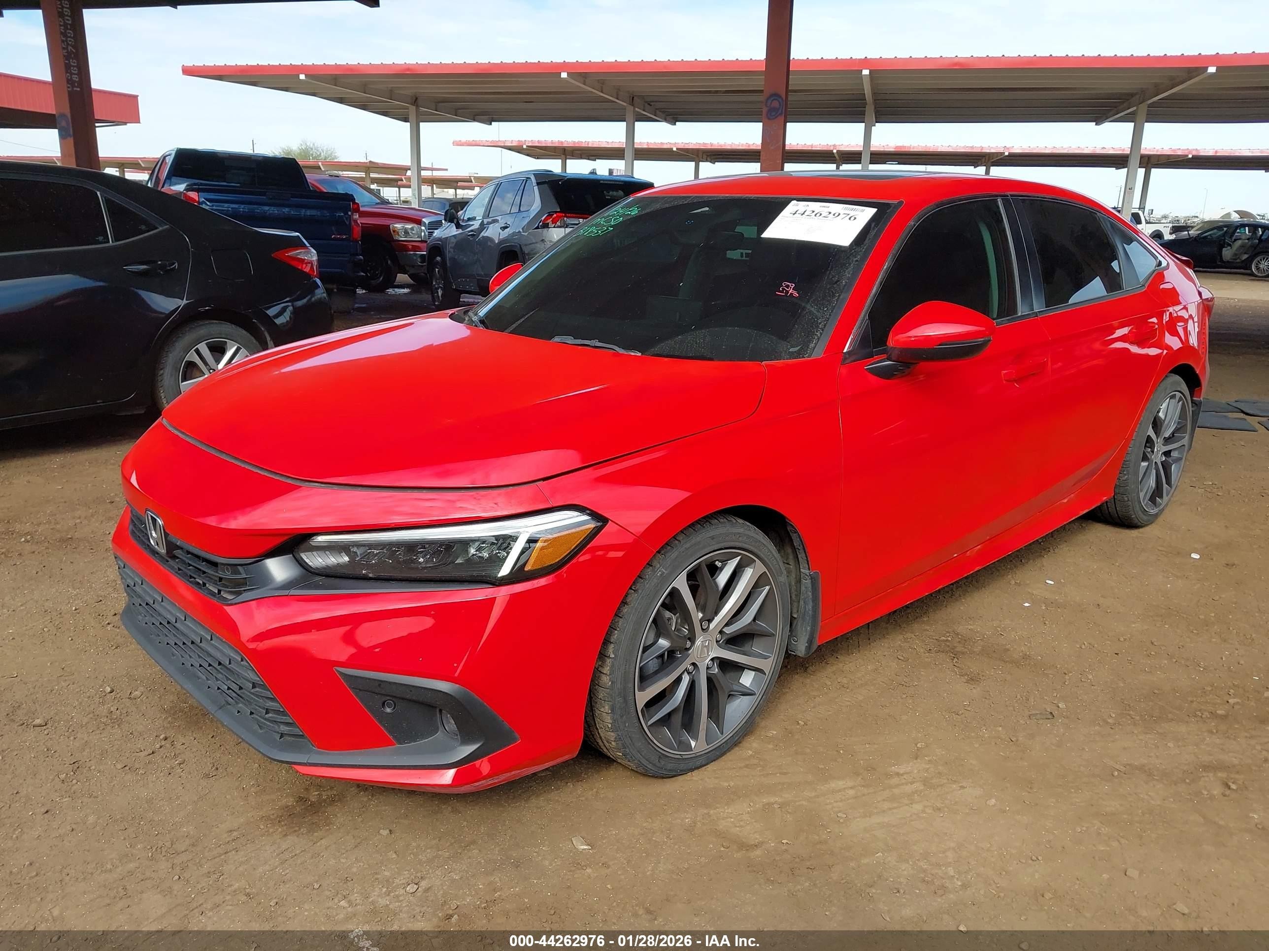 2023 Honda Civic Touring Red vin: 2HGFE1F90PH318537