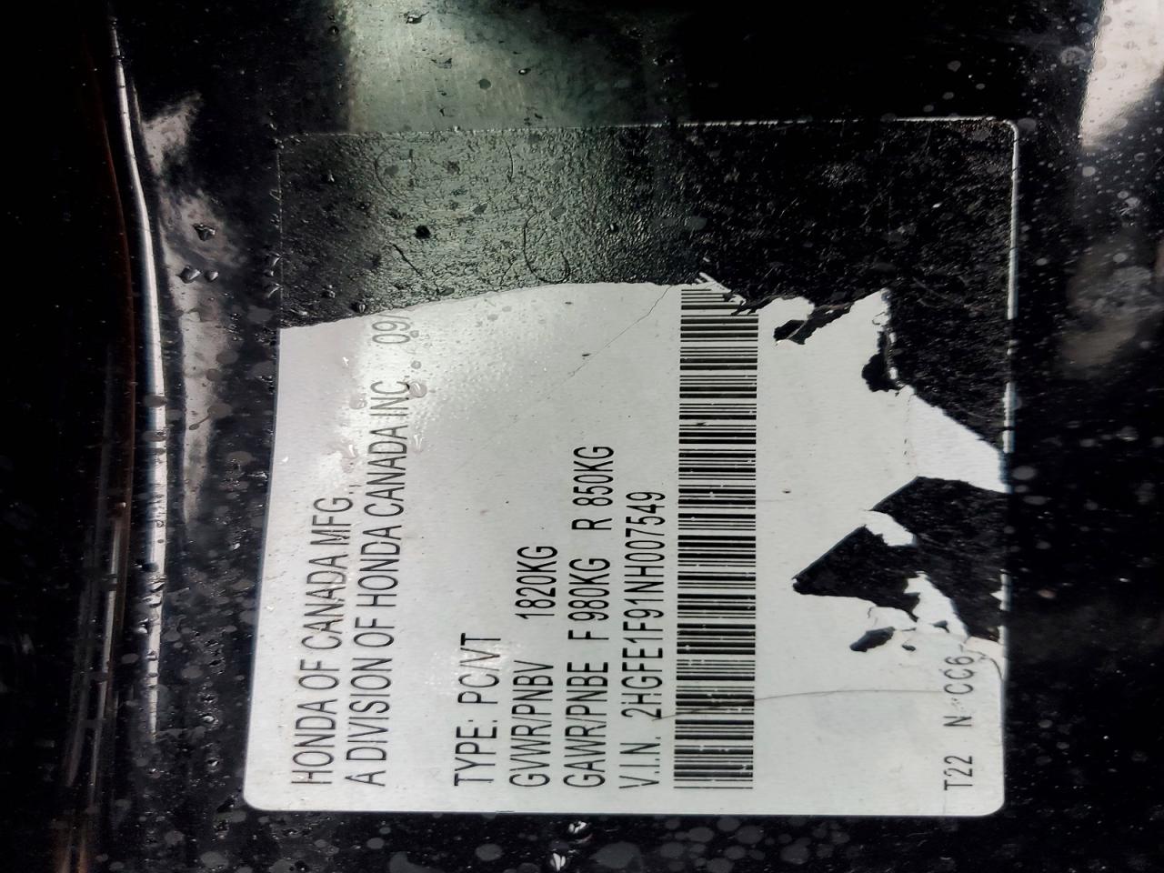2022 Honda Civic Touring Black vin: 2HGFE1F91NH007549