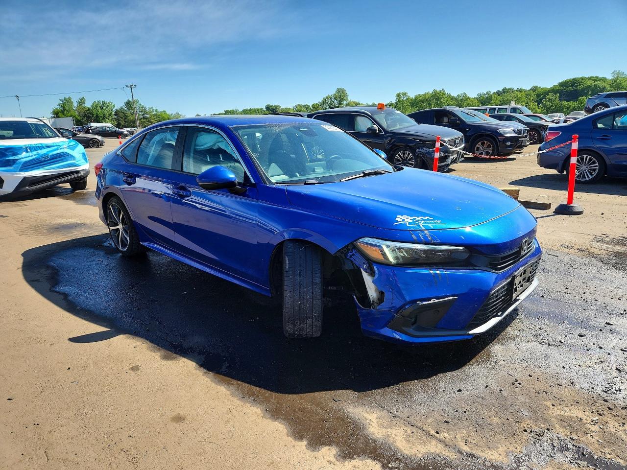 2023 Honda Civic Touring Blue vin: 2HGFE1F91PH319910