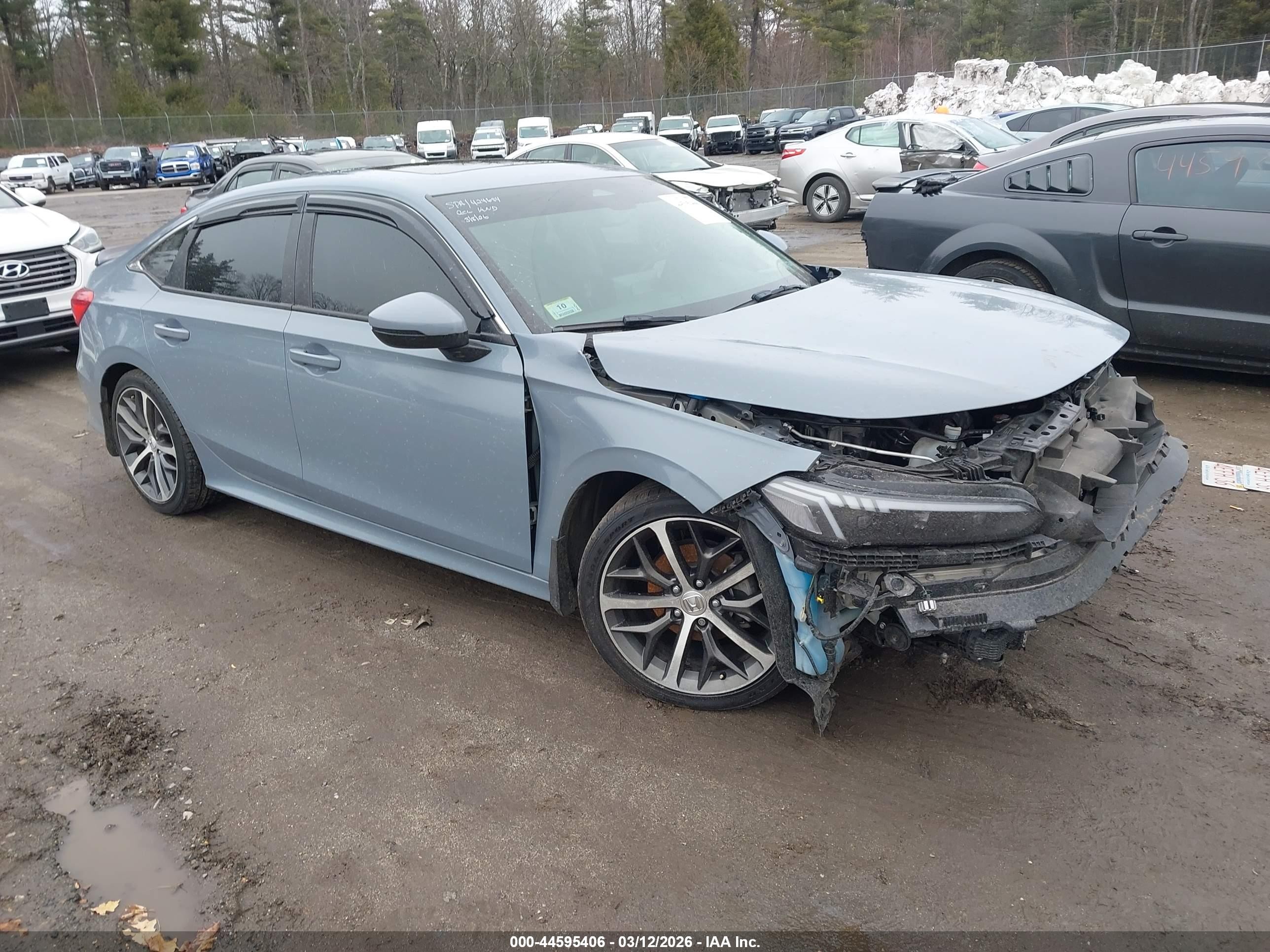 2022 Honda Civic Touring Gray vin: 2HGFE1F96NH309791