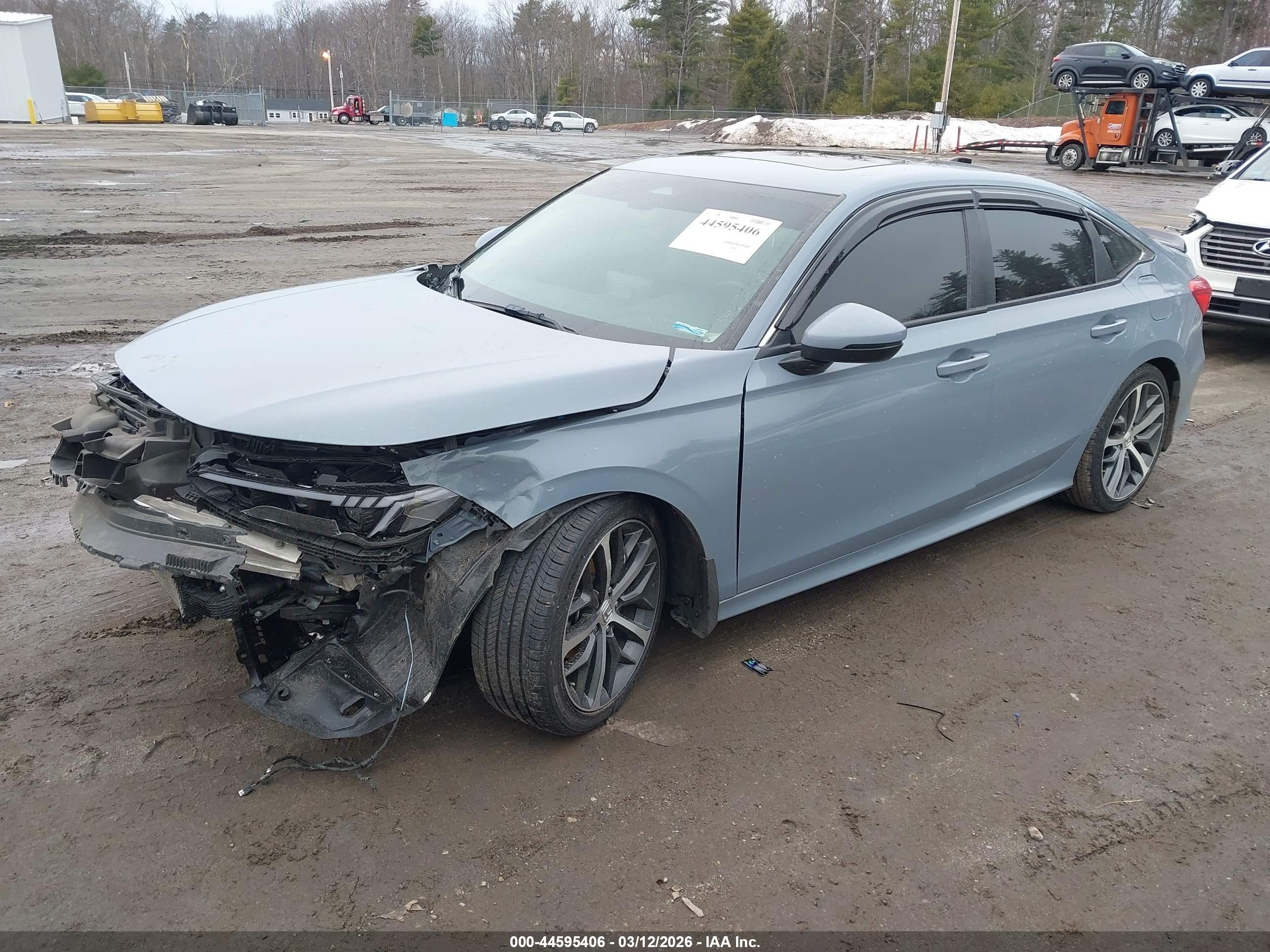 2022 Honda Civic Touring Gray vin: 2HGFE1F96NH309791