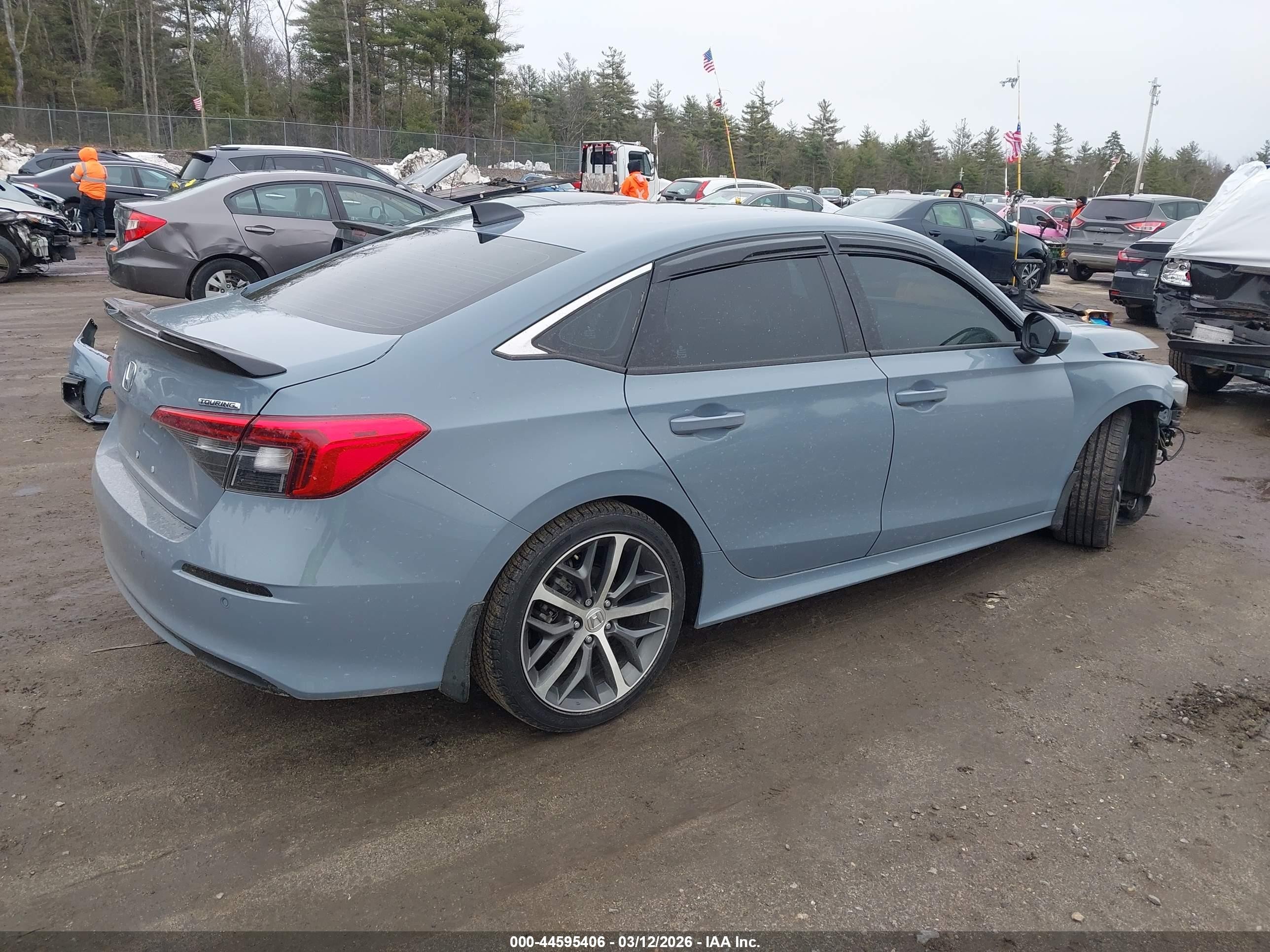 2022 Honda Civic Touring Gray vin: 2HGFE1F96NH309791