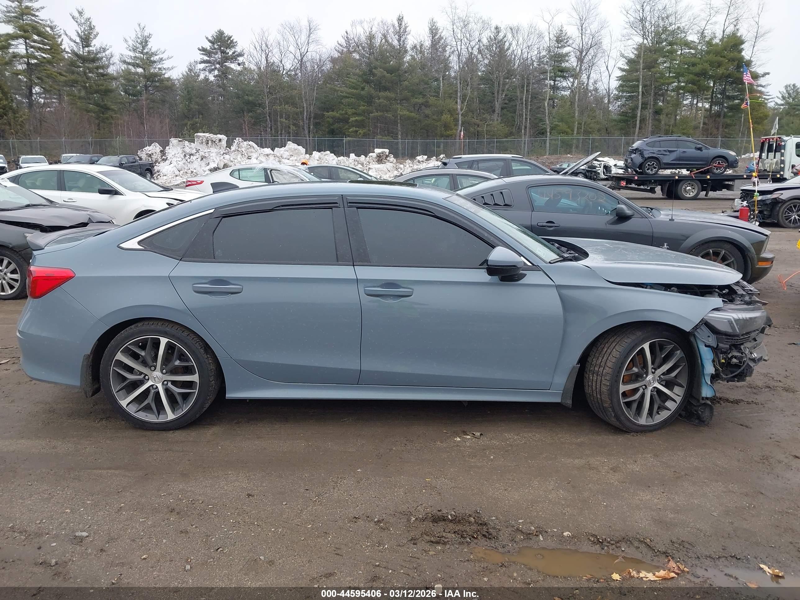 2022 Honda Civic Touring Gray vin: 2HGFE1F96NH309791