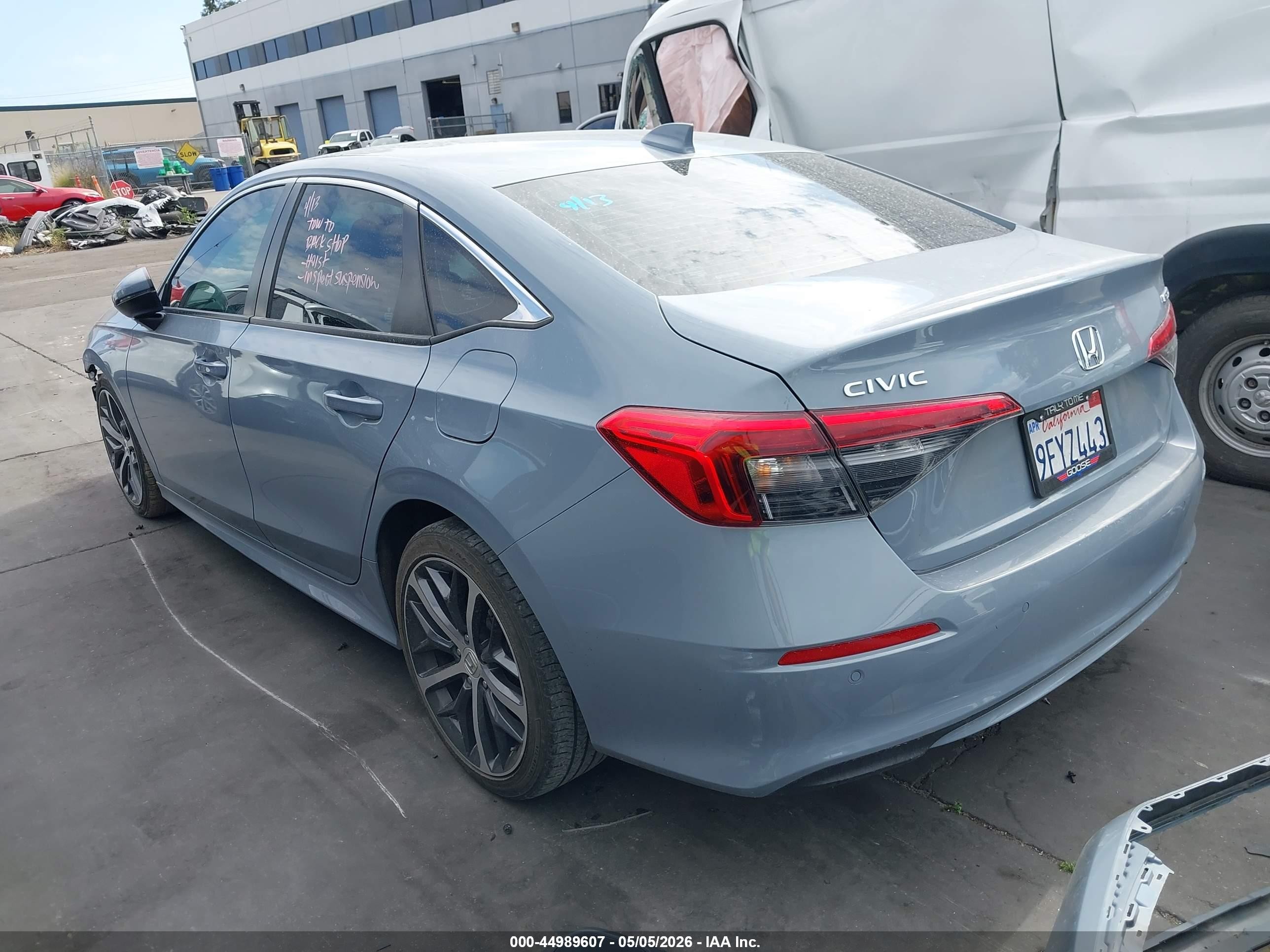 2023 Honda Civic Touring Gray vin: 2HGFE1F98PH308404