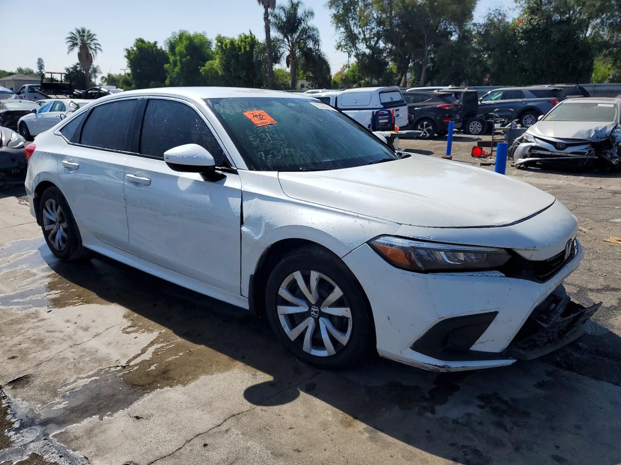 2022 Honda Civic Lx White vin: 2HGFE2F20NH544454