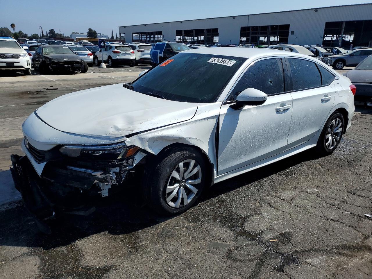 2022 Honda Civic Lx White vin: 2HGFE2F20NH544454