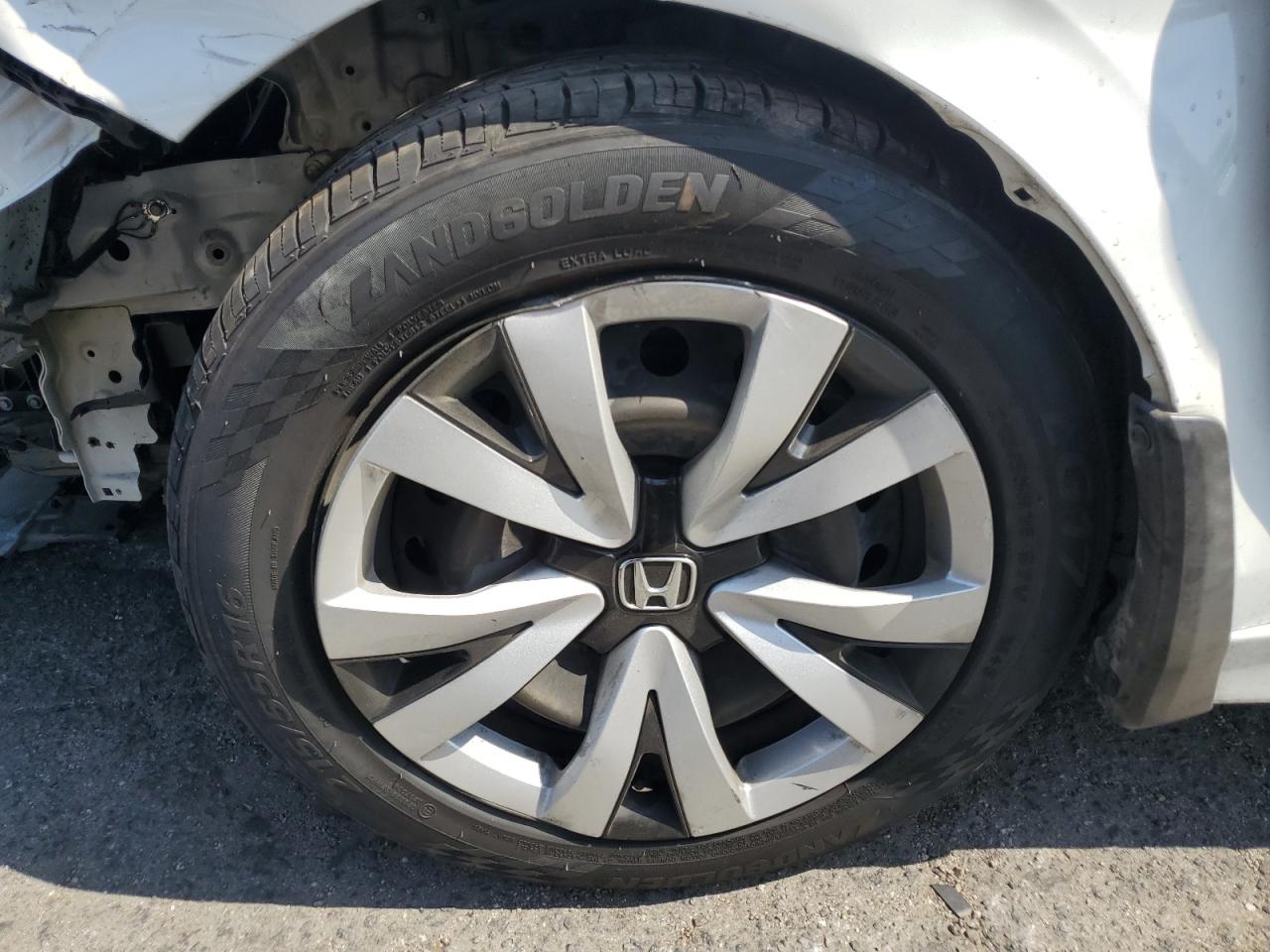 2022 Honda Civic Lx White vin: 2HGFE2F20NH544454 Damage: Left Front Wheel, Bent, Replacement Required