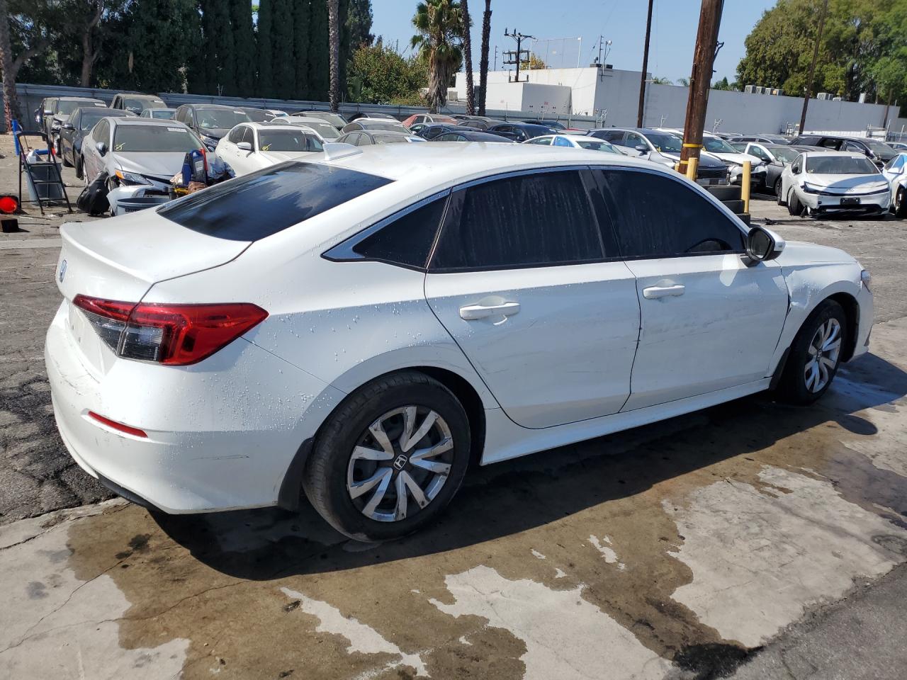 2022 Honda Civic Lx White vin: 2HGFE2F20NH544454 Damage: Right Qtr Panel, Scraped, > 12 Inches