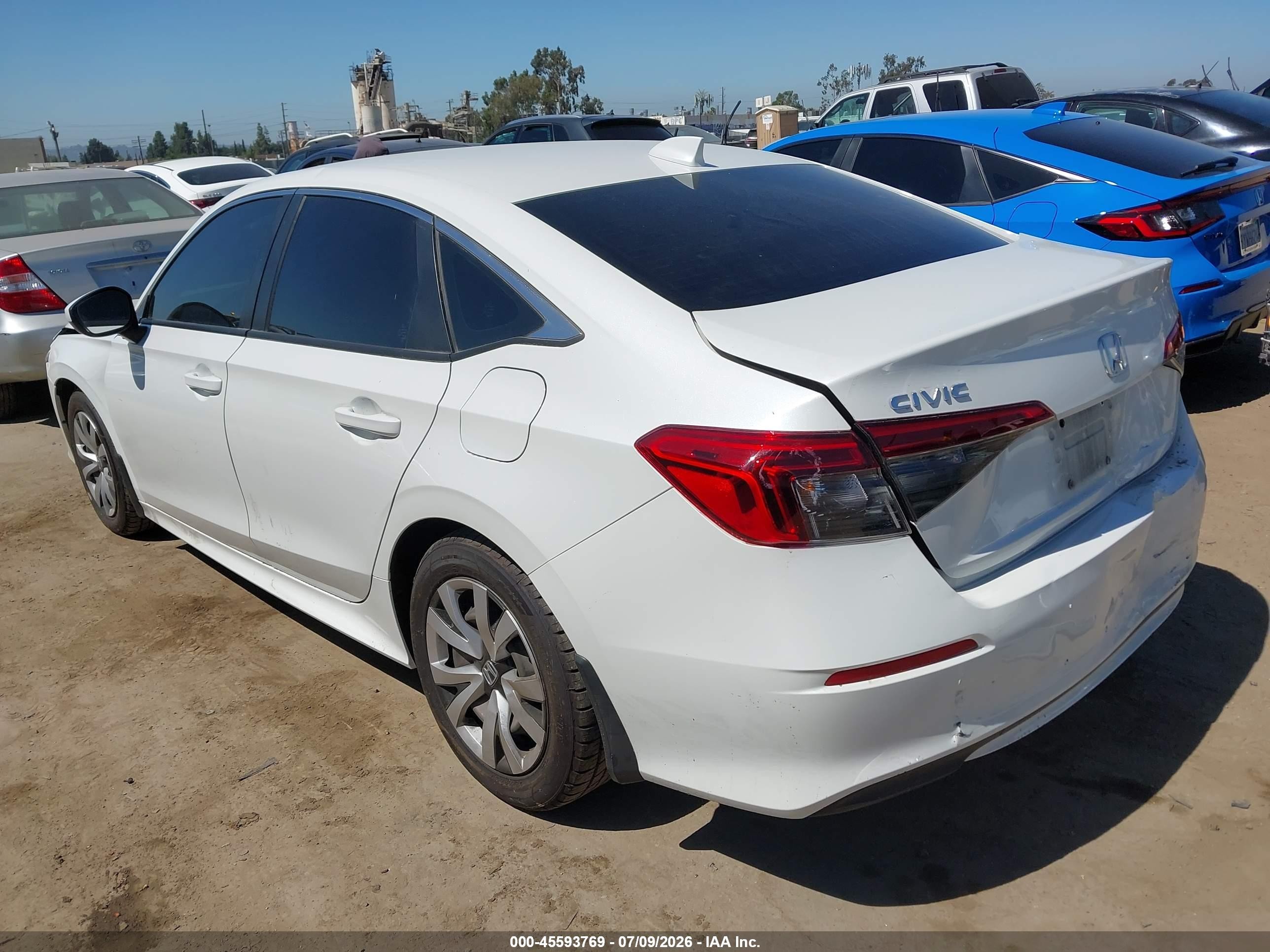 2023 Honda Civic Lx White vin: 2HGFE2F20PH550046