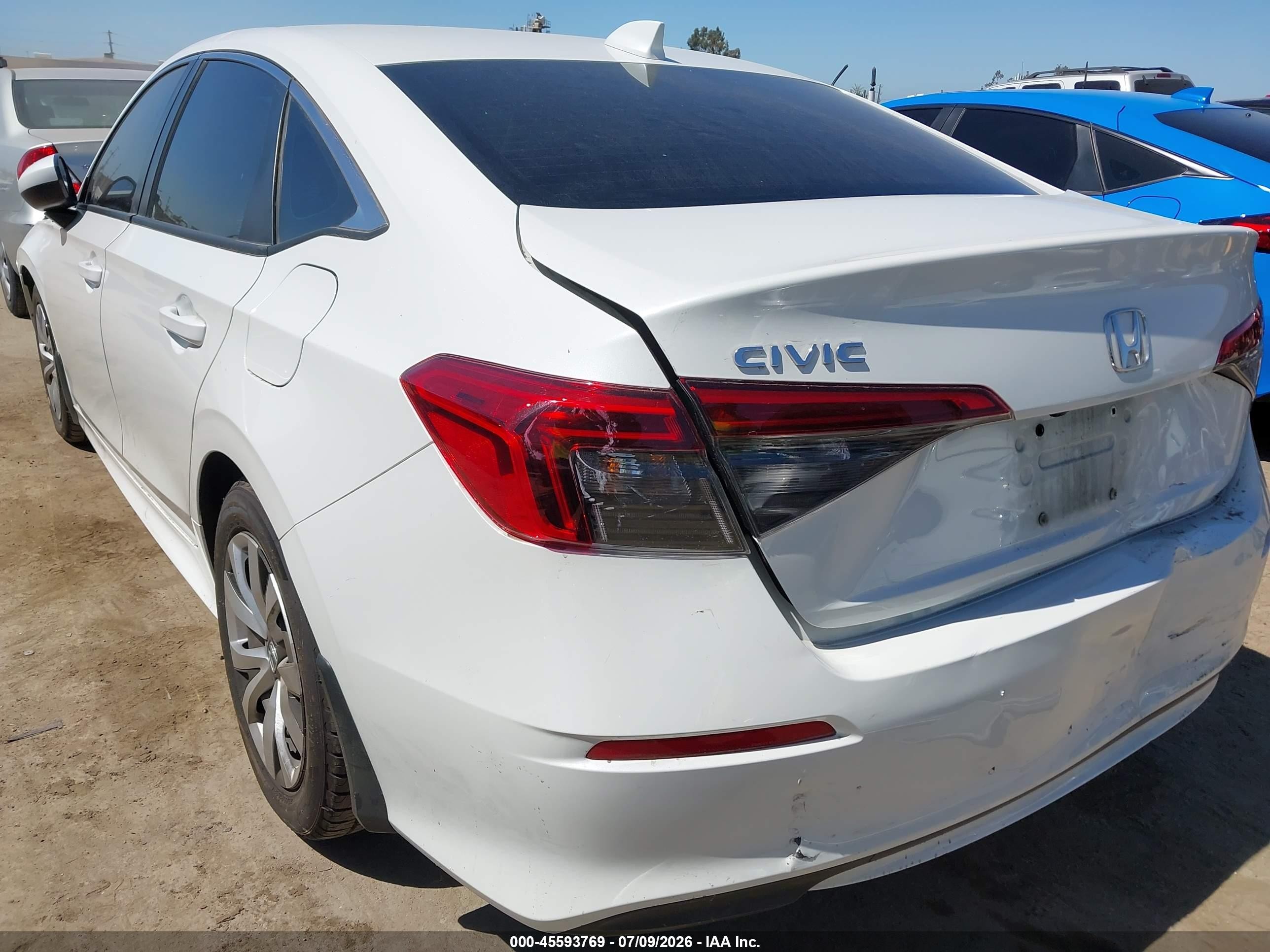2023 Honda Civic Lx White vin: 2HGFE2F20PH550046