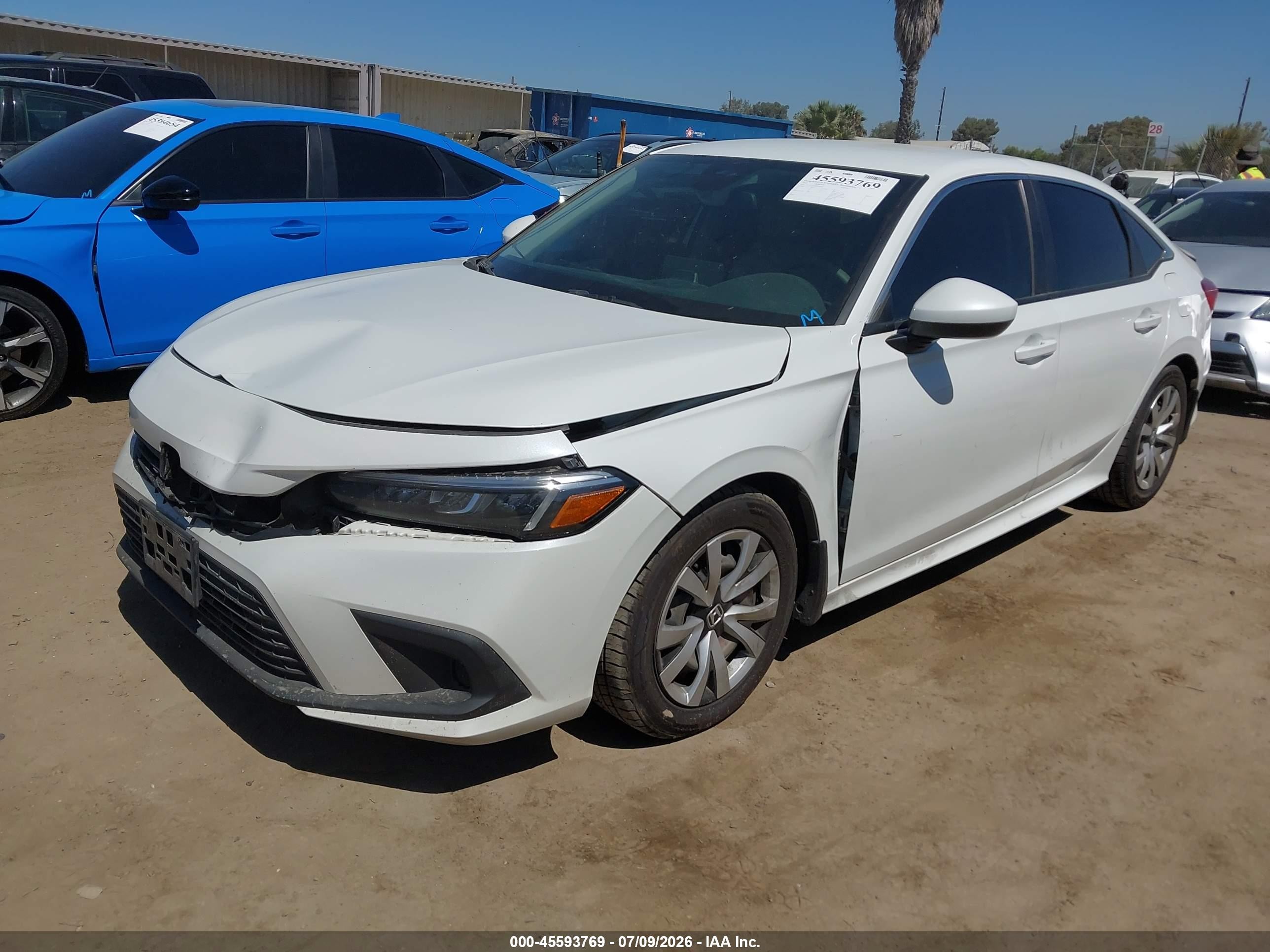 2023 Honda Civic Lx White vin: 2HGFE2F20PH550046