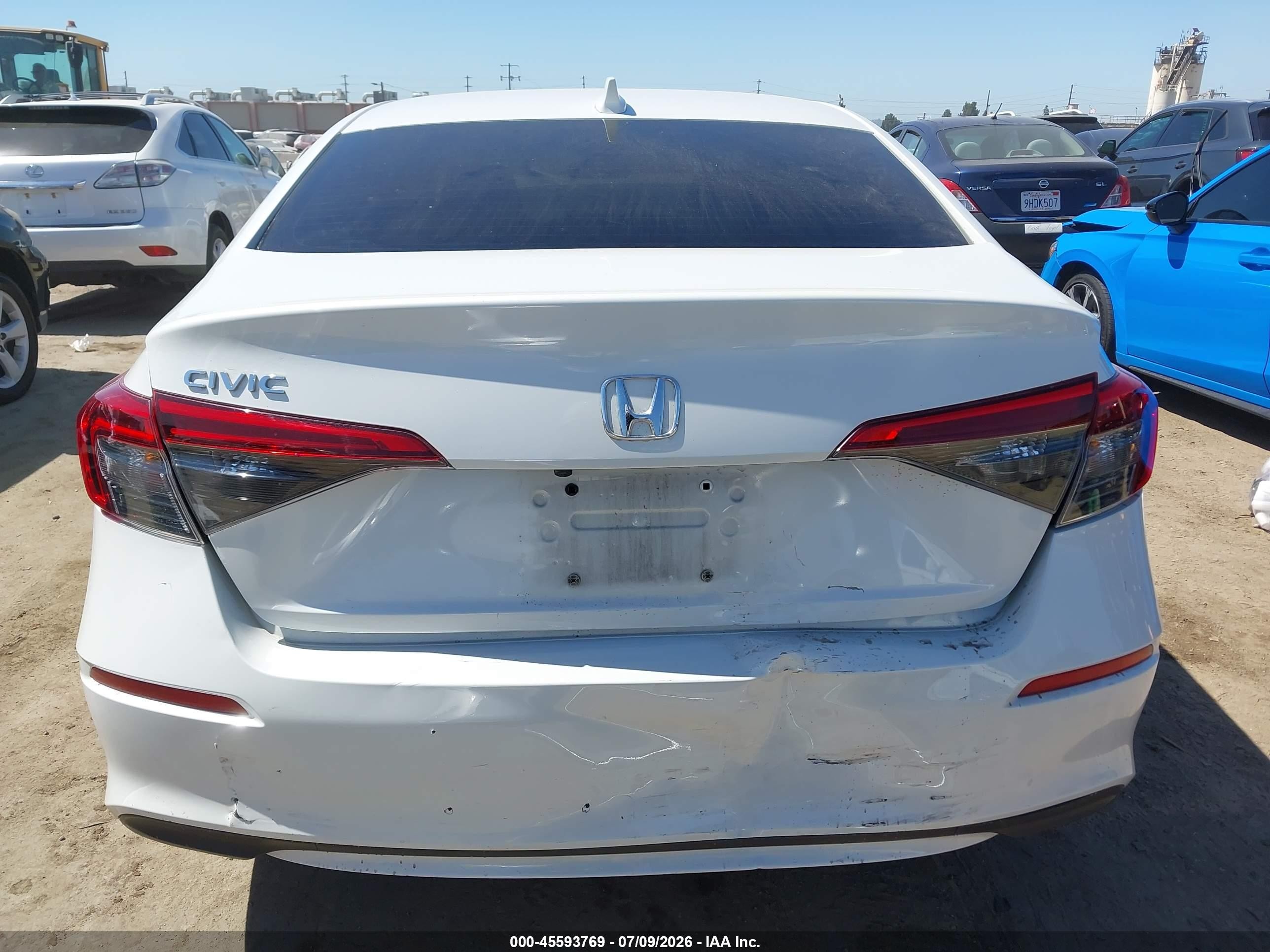 2023 Honda Civic Lx White vin: 2HGFE2F20PH550046